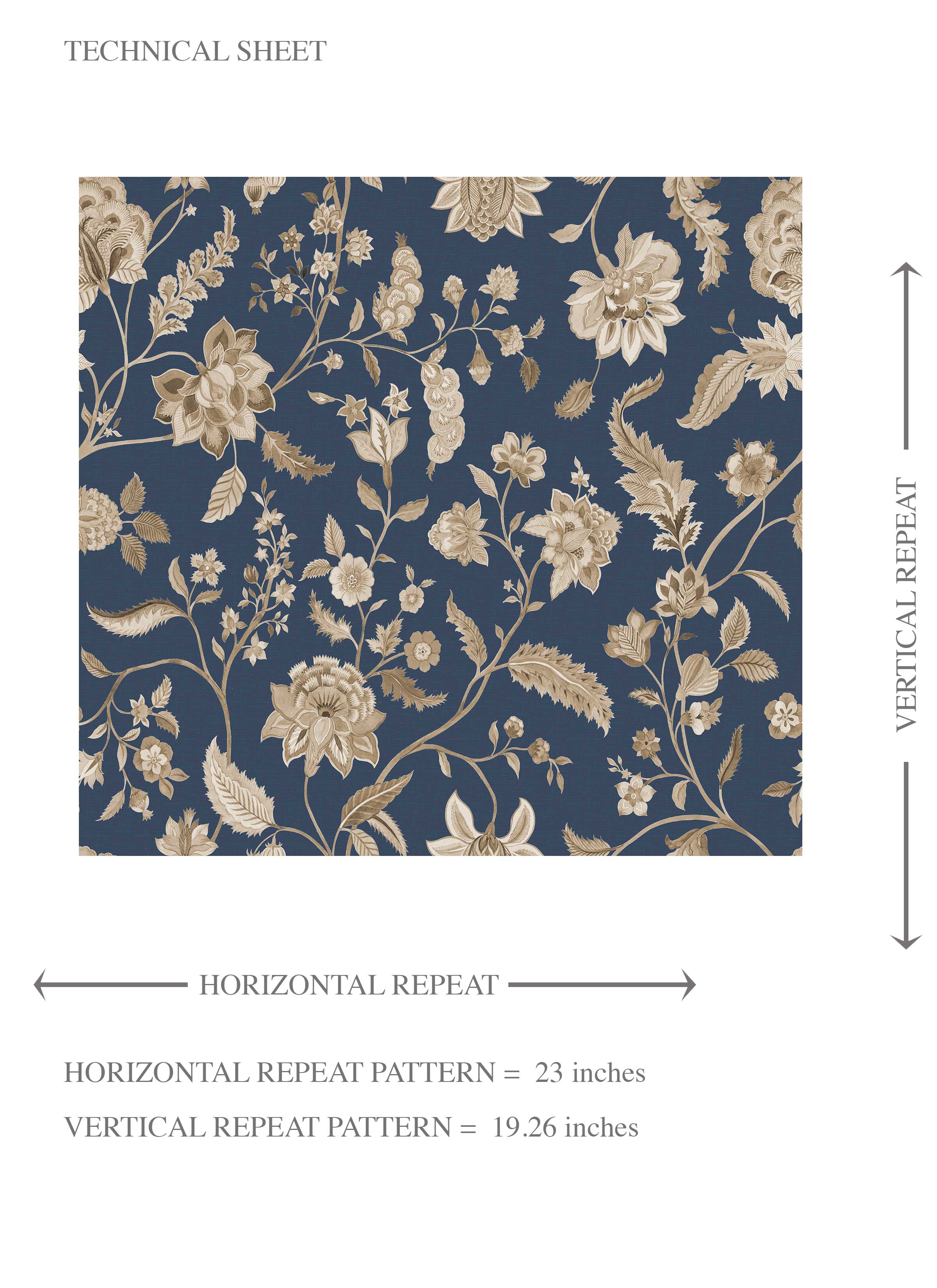 Floral/ Botanical Patterned Kids Room Wallpaper (Navy Blue/ Beige)