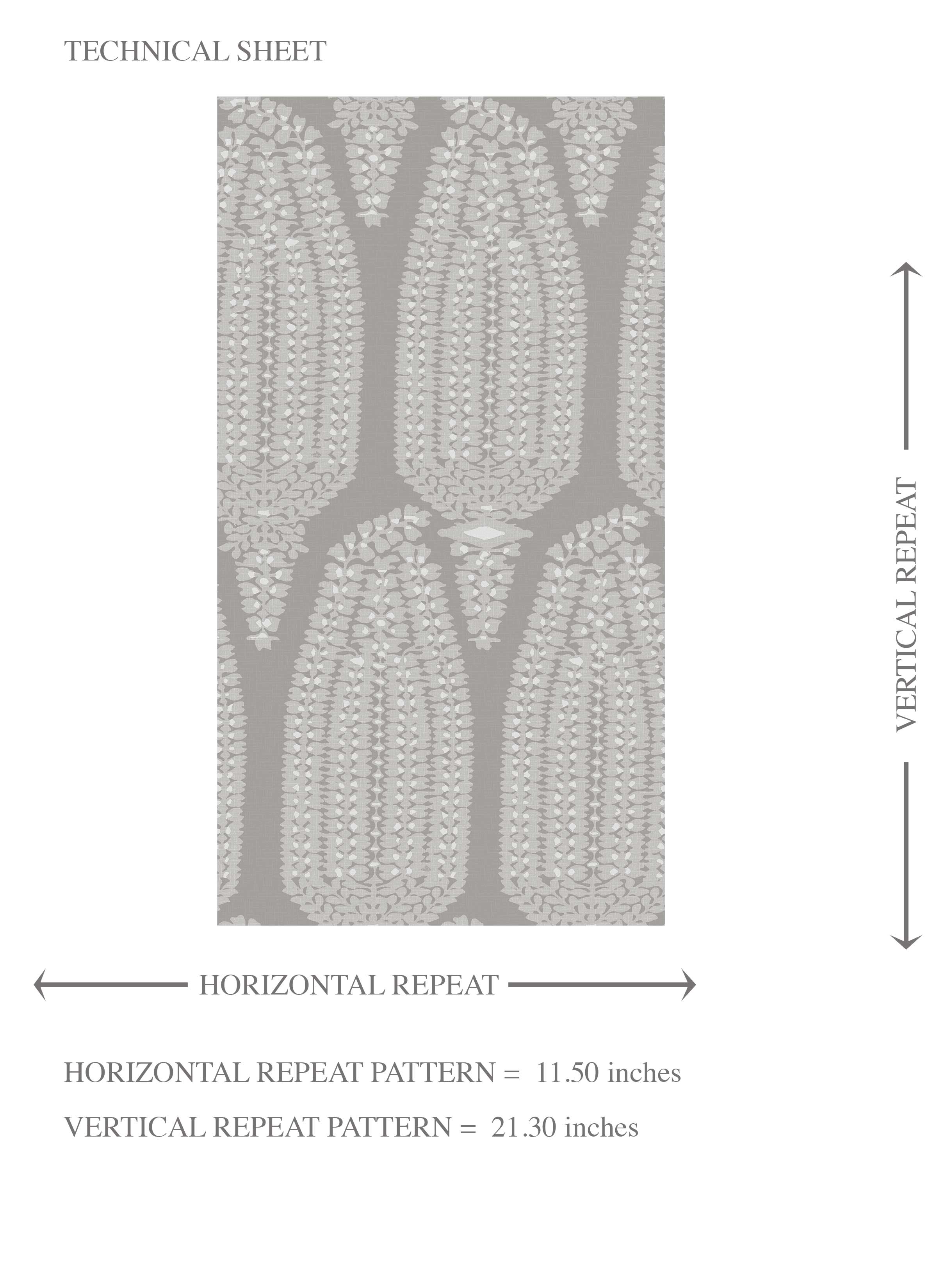 Neutral Paisley Floral Kids Room Wallpaper Sample (Gray/ White)