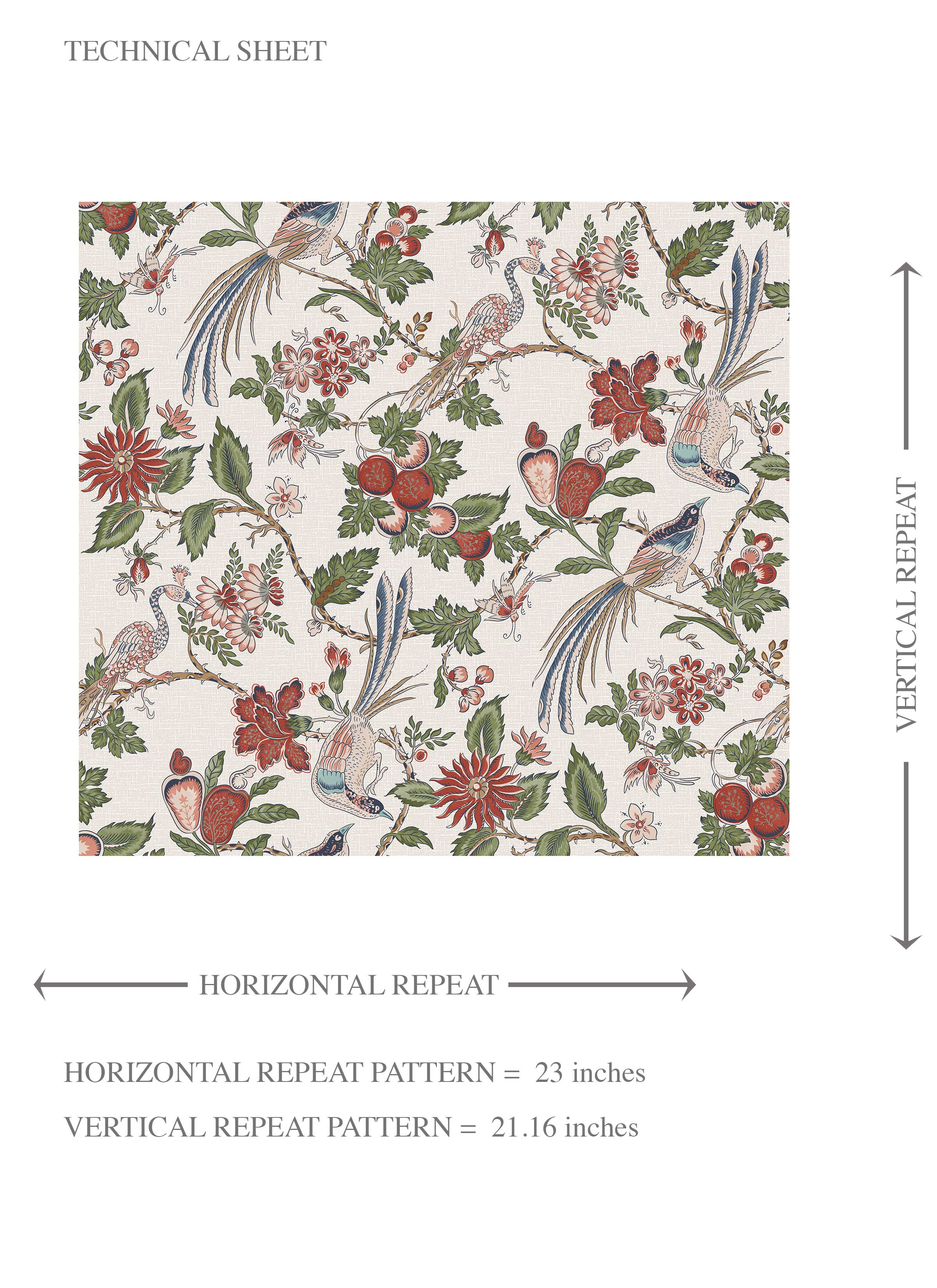 Floral/ Birds Print Kids Room Wallpaper (Deep Red/ Pink/ Green/ Gray/ Blue)