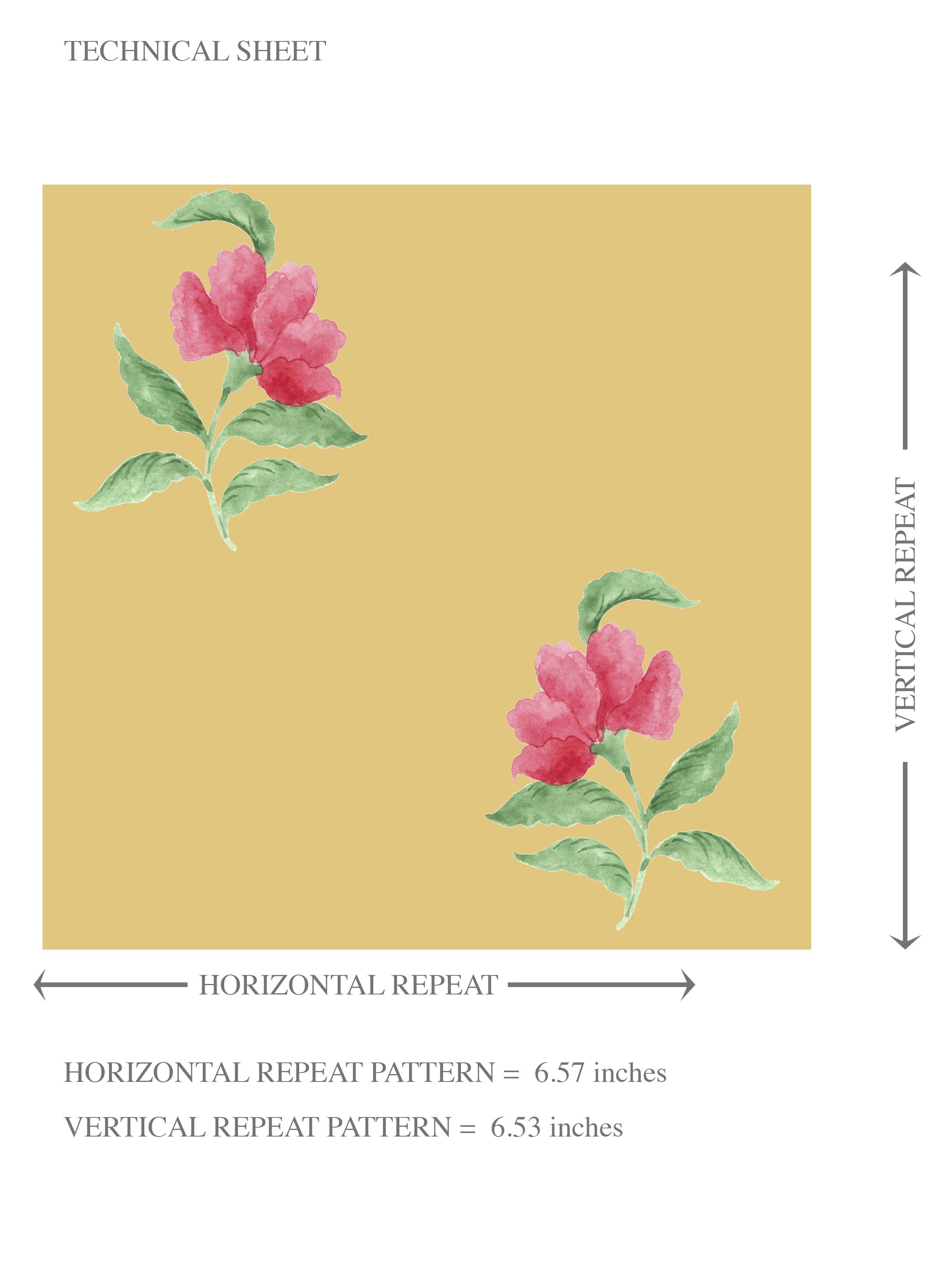 Vintage-Inspired Floral Block Print Kids Room Wallpaper (Yellow/ Pink/ Green)