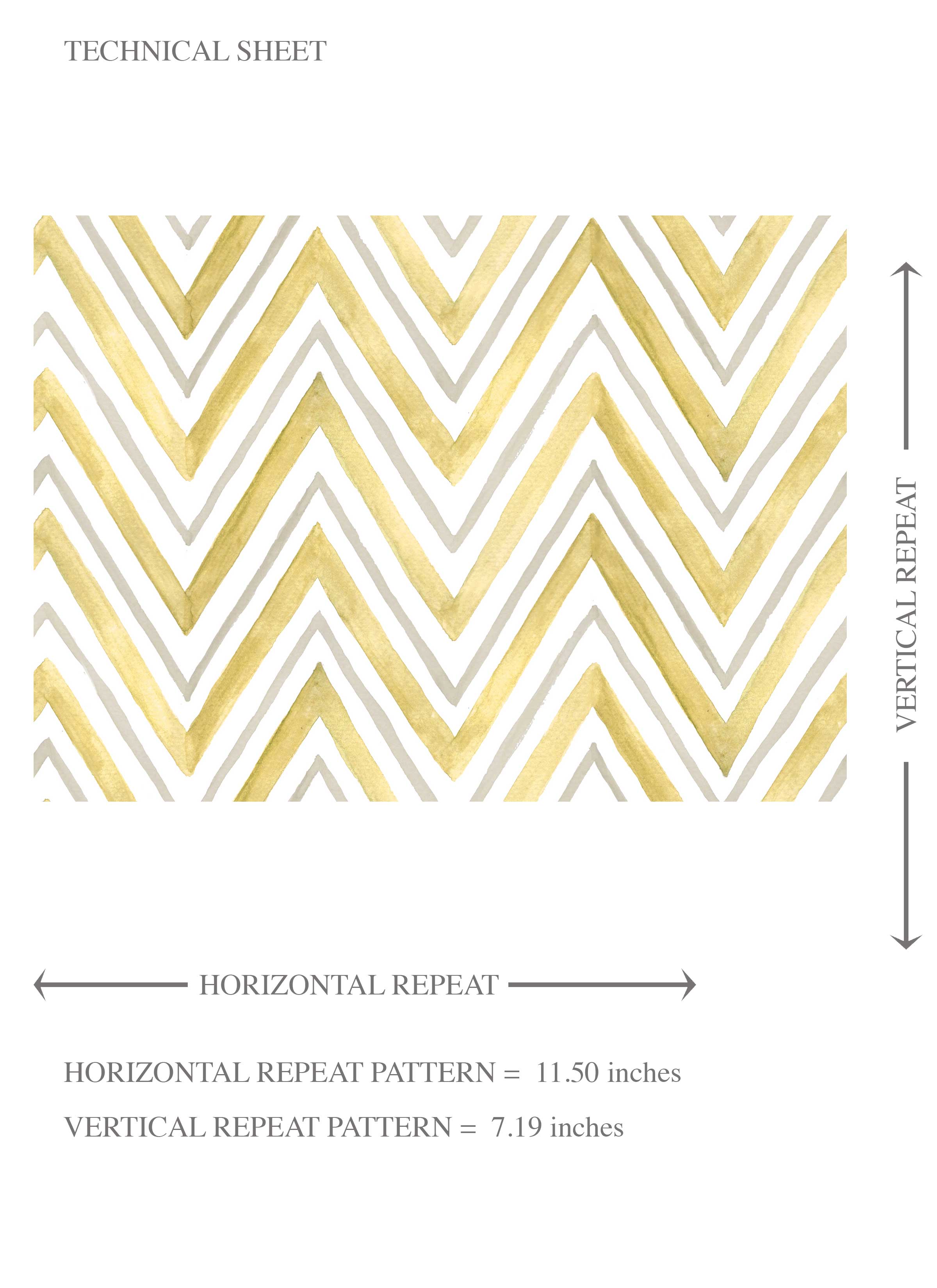 Geometric Zigzag/ Chevron Kids Room Wallpaper Sample (Yellow)