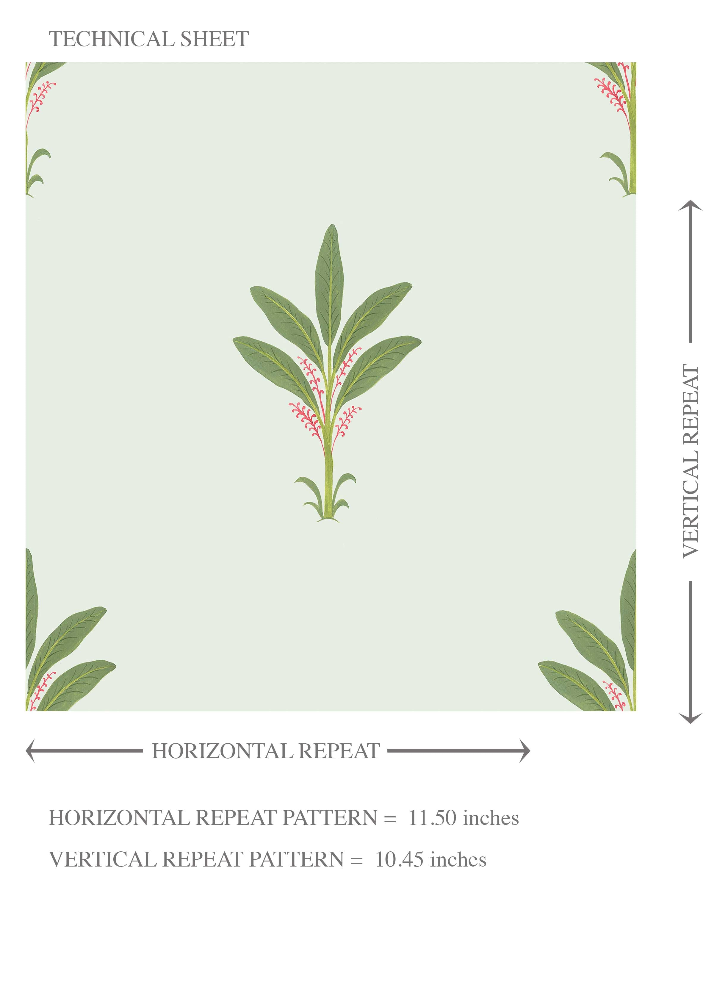Vintage-Inspired Floral Block Print Kids Room Wallpaper (Mint Green/ Pink)