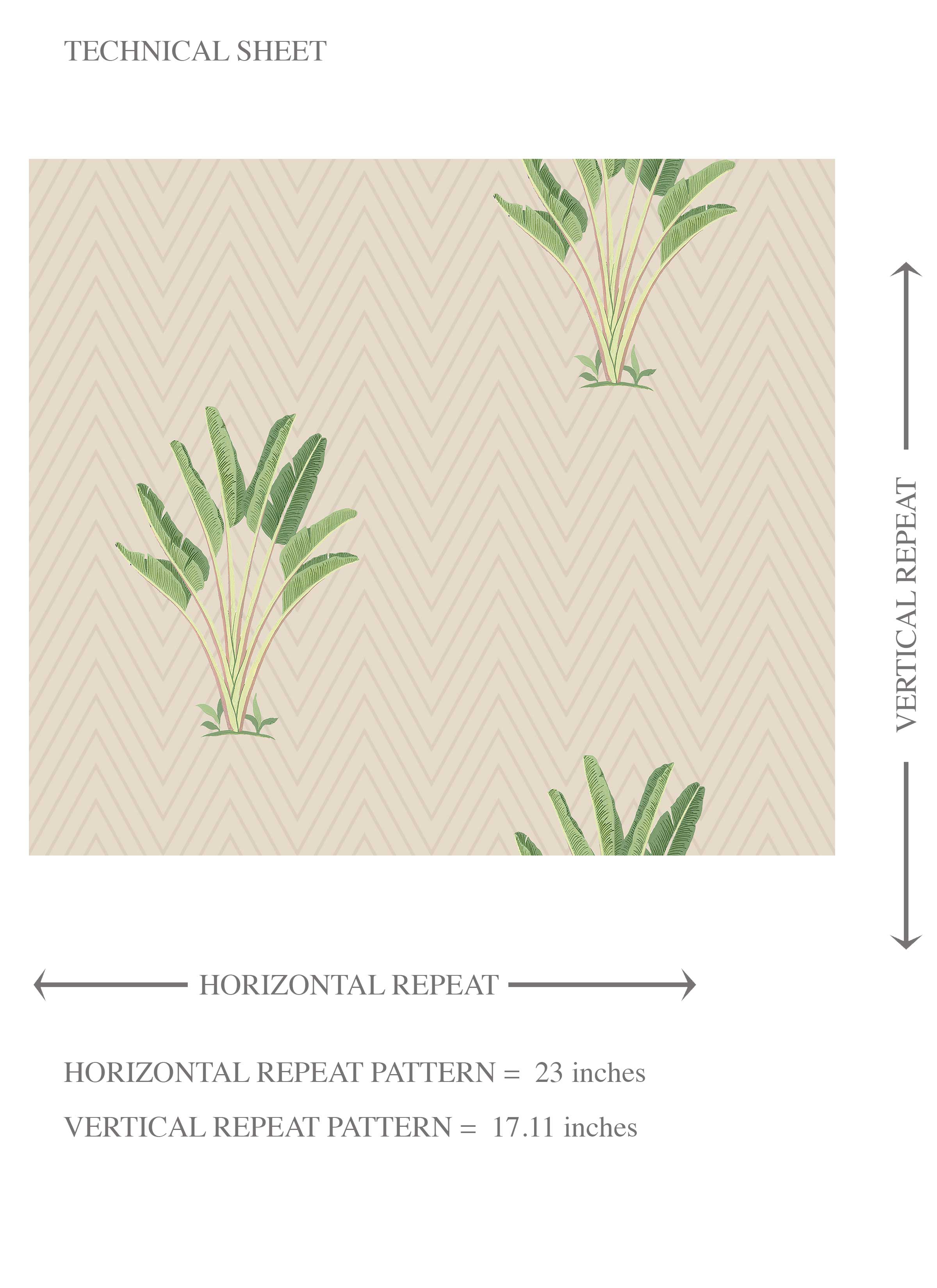 Botanical/ Floral Block Print Kids Room Wallpaper Sample (Beige/ Greige/ Green)