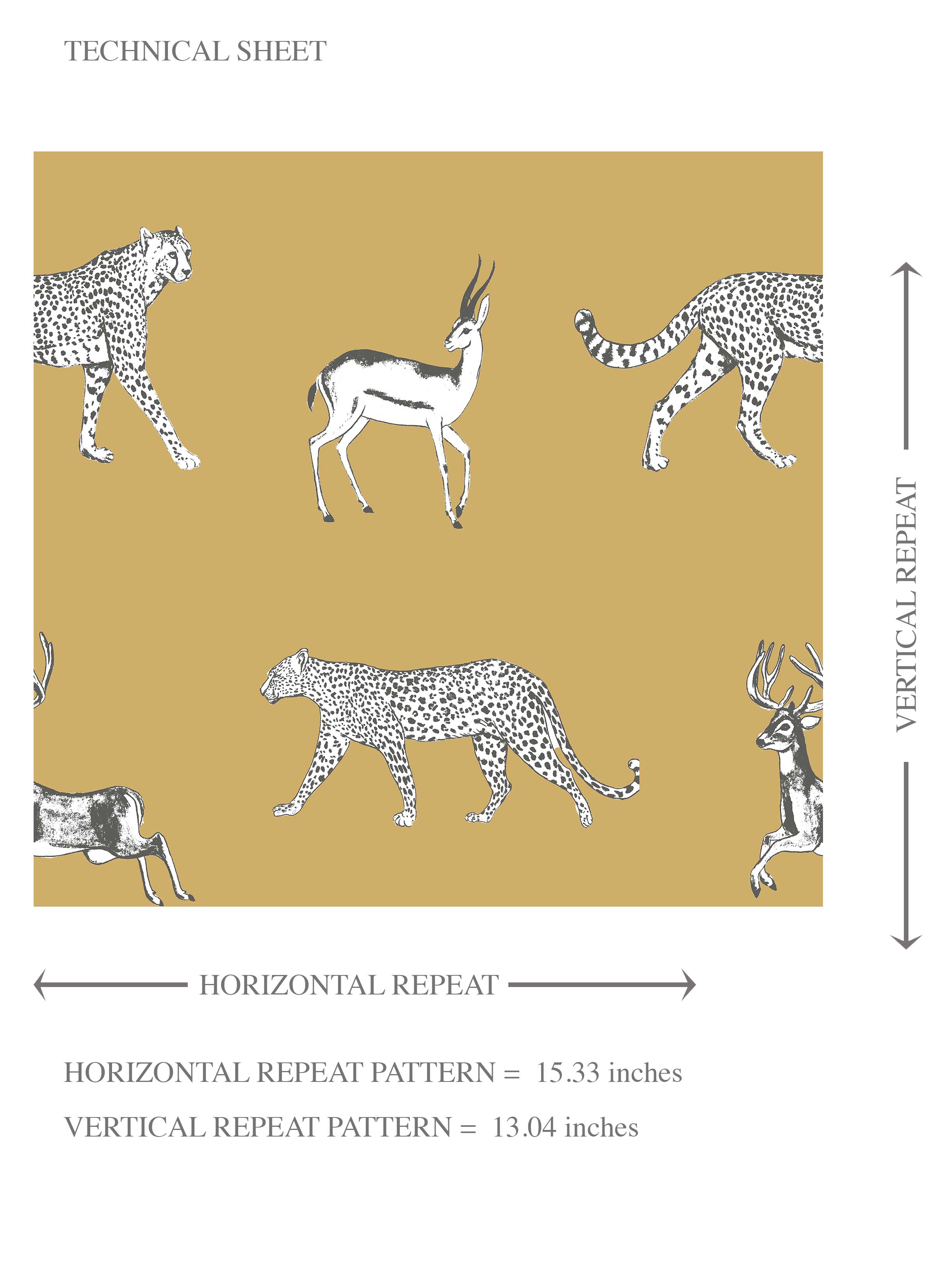 Leopard Animal Print Kids Room Wallpaper Sample (Yellow/ White/ Gray)