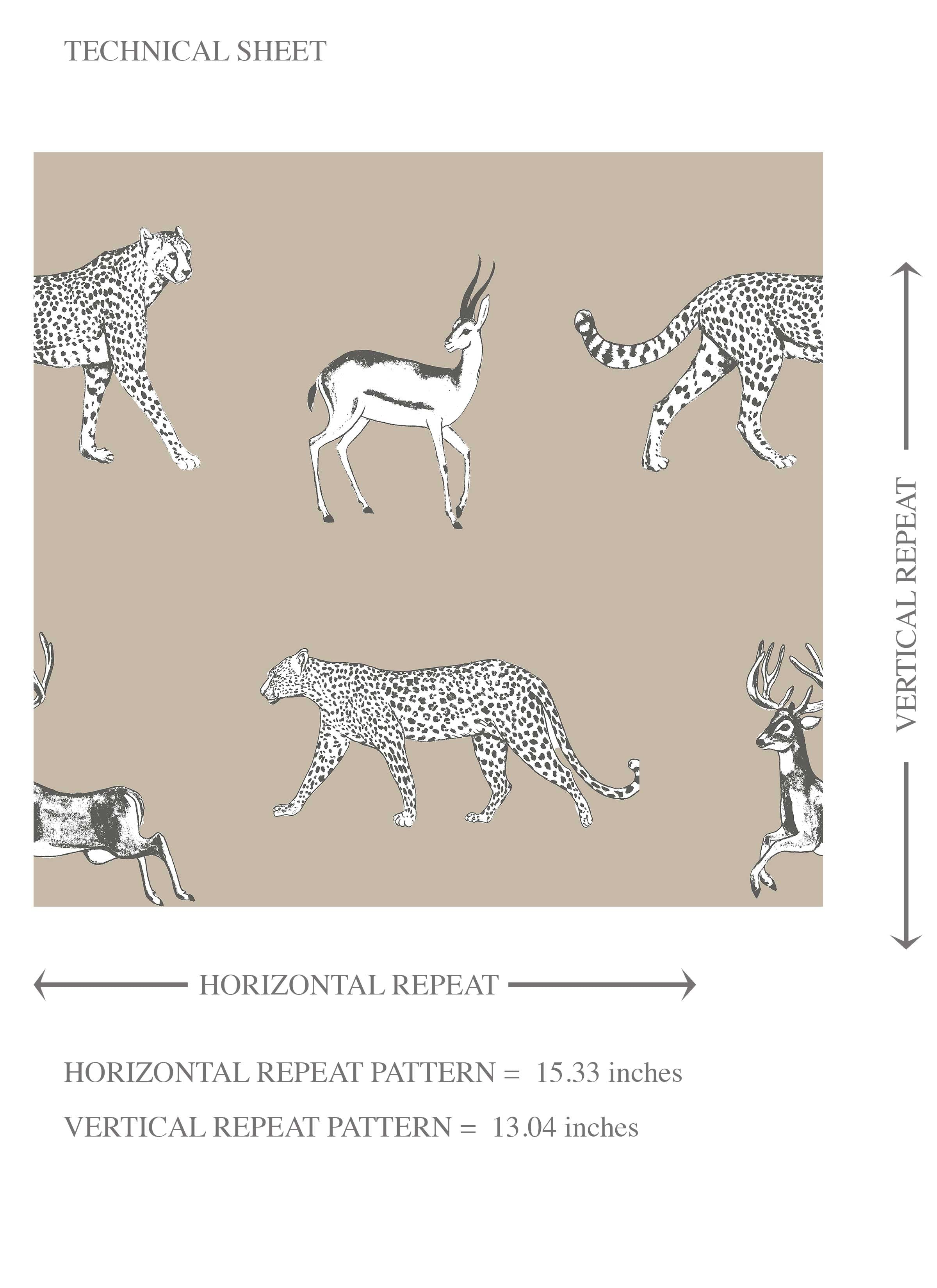 Leopard Animal Print Kids Room Wallpaper Sample (Beige/ White/ Greige)