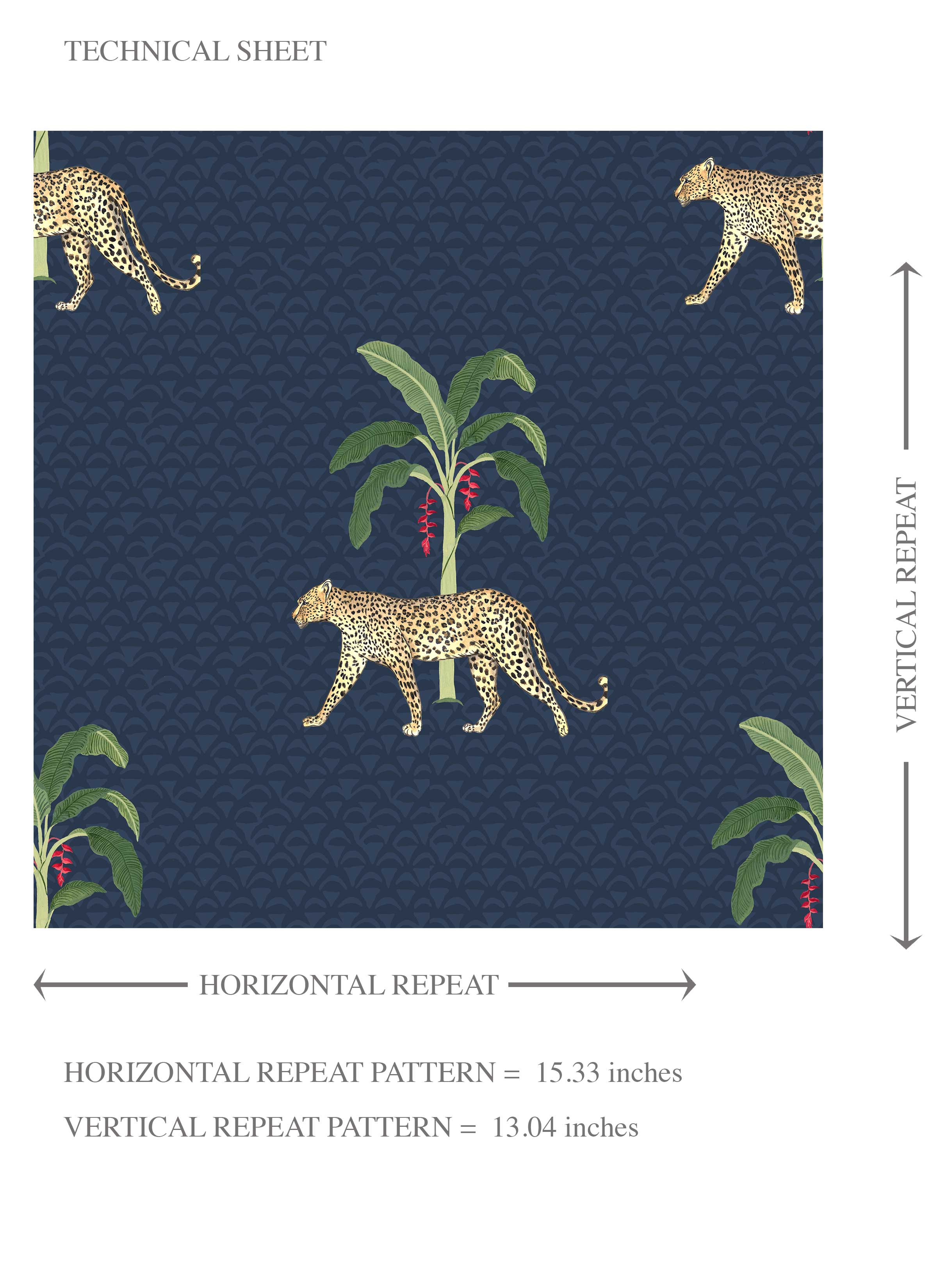 Leopard Animal Print Kids Room Wallpaper Sample (Navy Blue/ Green/ Red/ Tan)