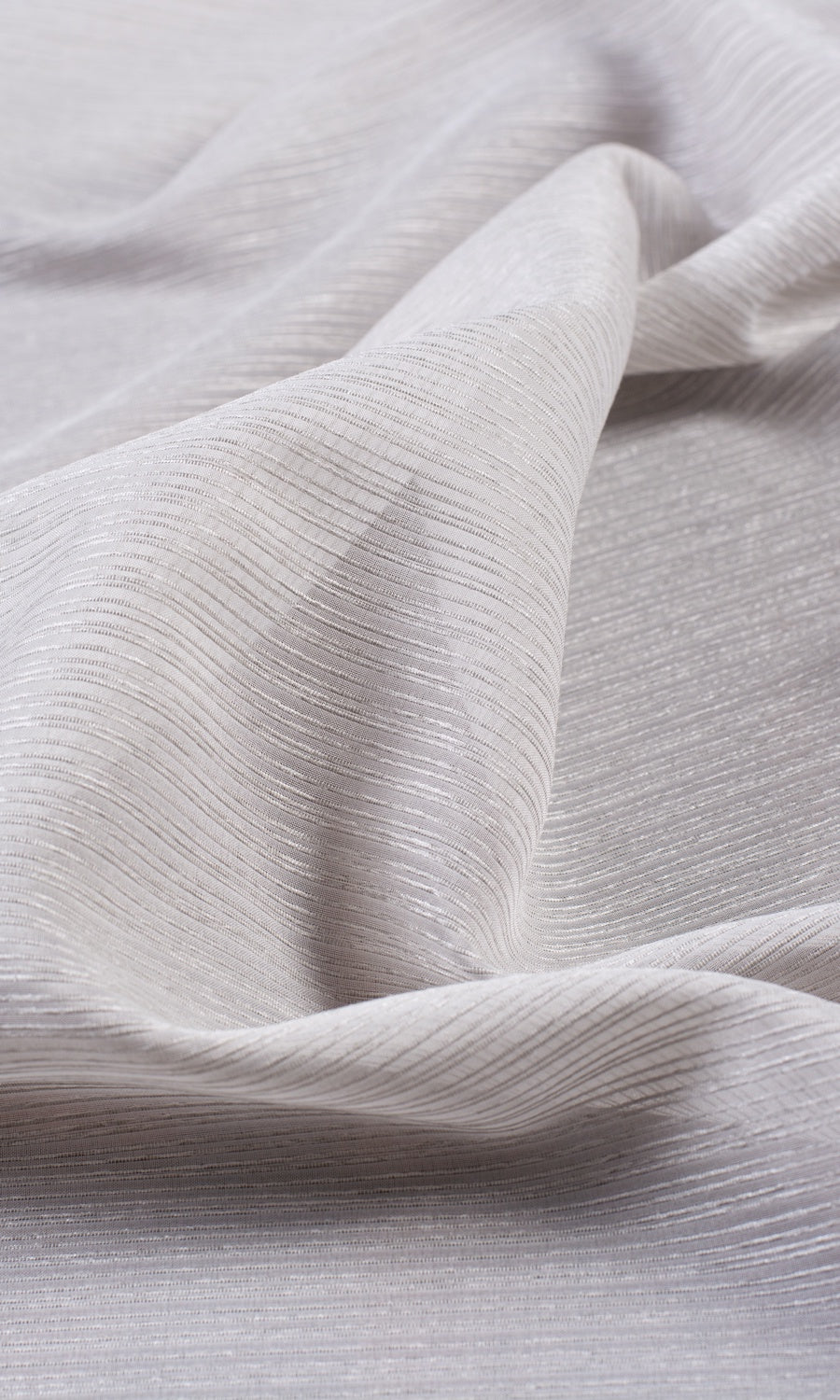 Striped Semi-Sheer Fabric By the Yard for Curtains & Drapes (Silver Grey)