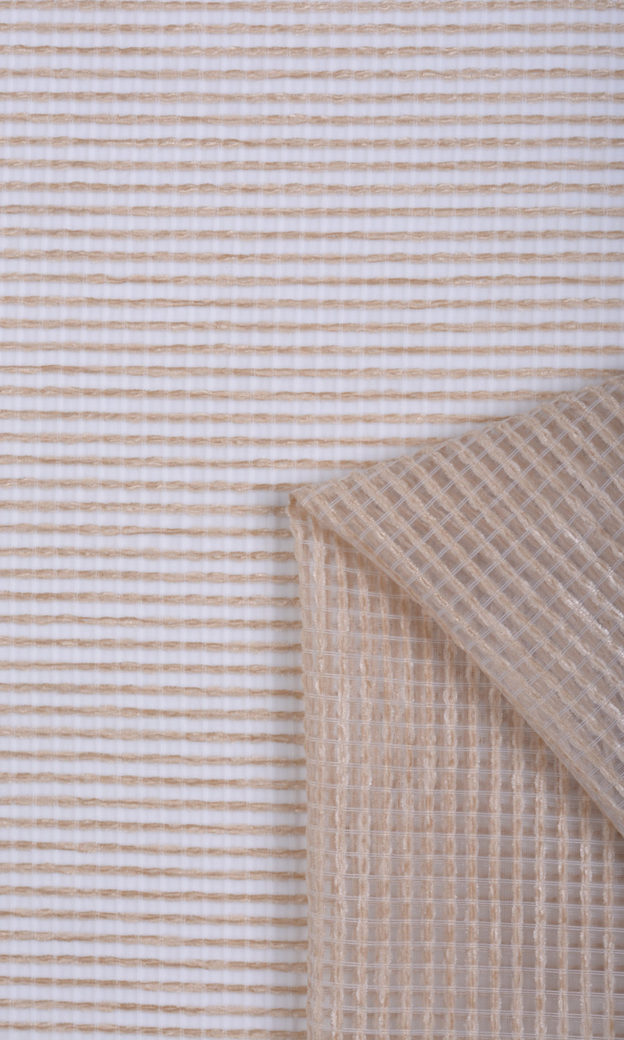 Cotton Rich Sheer Home Textile Fabric Material Sample (Champagne Beige)