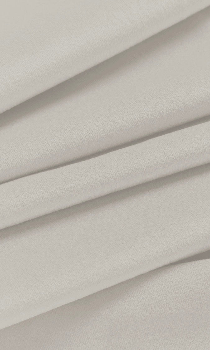 Velvet Home Décor Fabric By the Yard (Warm White)