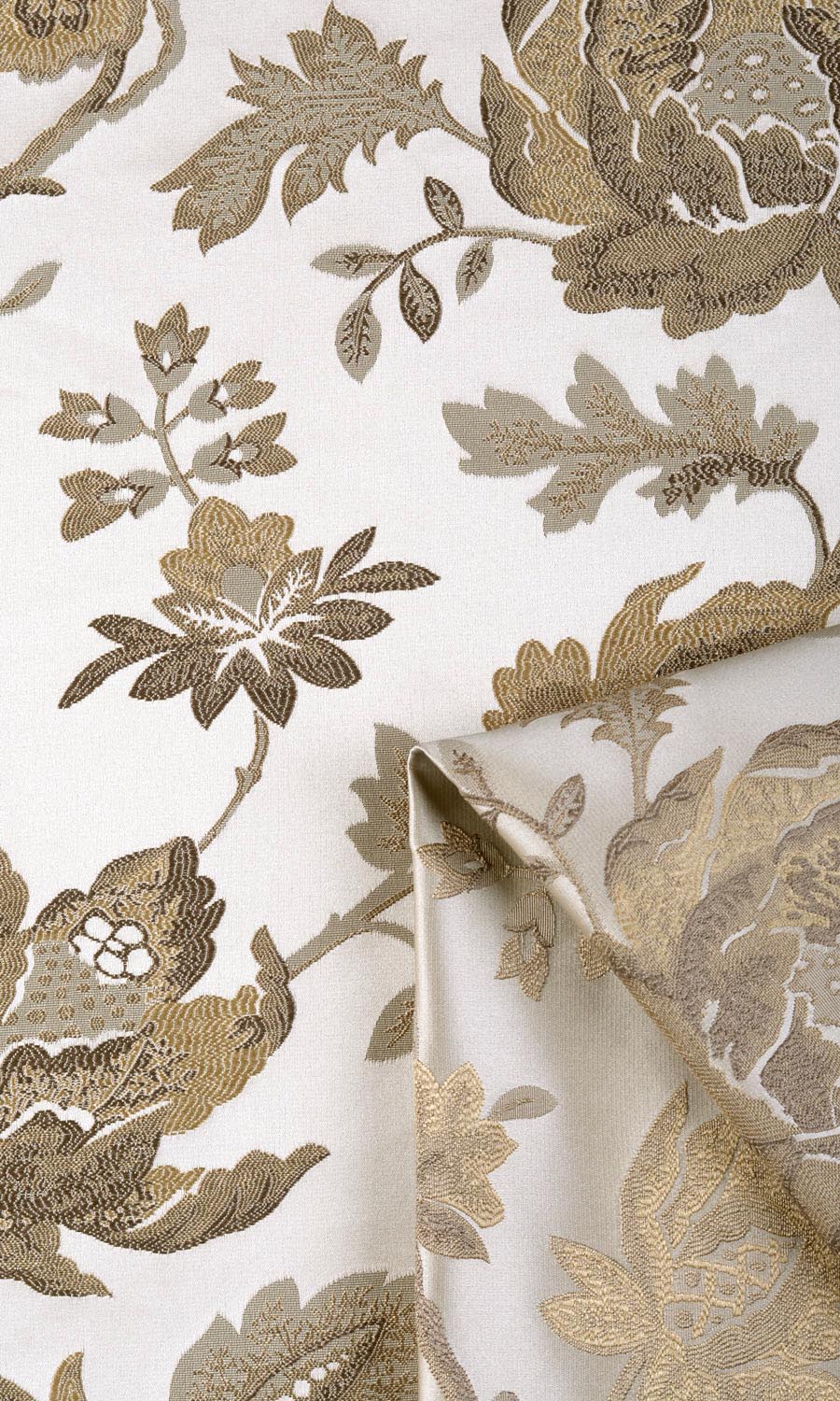 Floral Window Treatments Fabric By the Yard (Beige/ Brown)