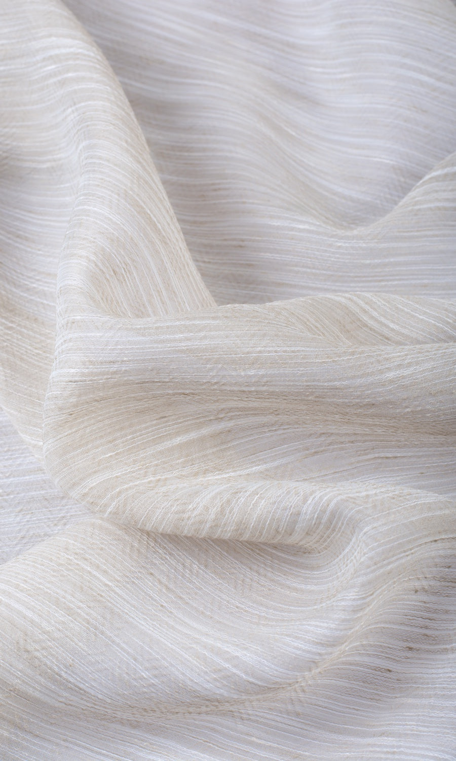 Textured Sheer Fabric By the Yard for Curtains & Drapes (Greige/ Cream)