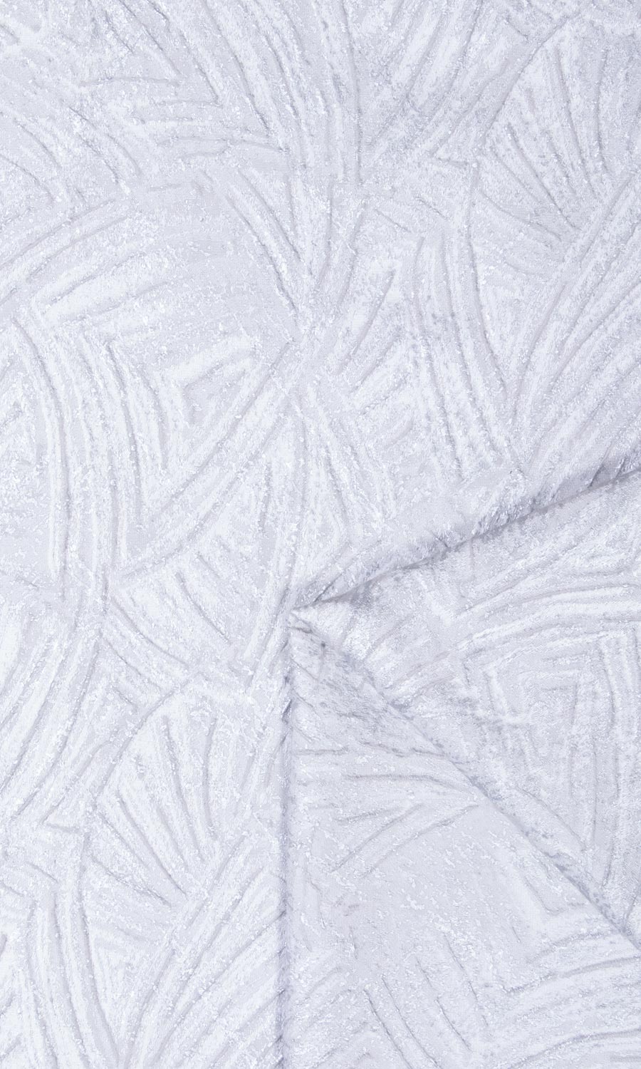Self-Patterned Poly-Cotton Home Décor Fabric By the Yard (White)
