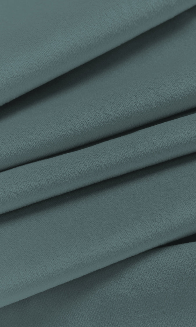 Velvet Home Décor Fabric By the Yard (Steel Blue)