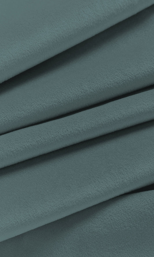 Velvet Home Décor Fabric By the Yard (Steel Blue)