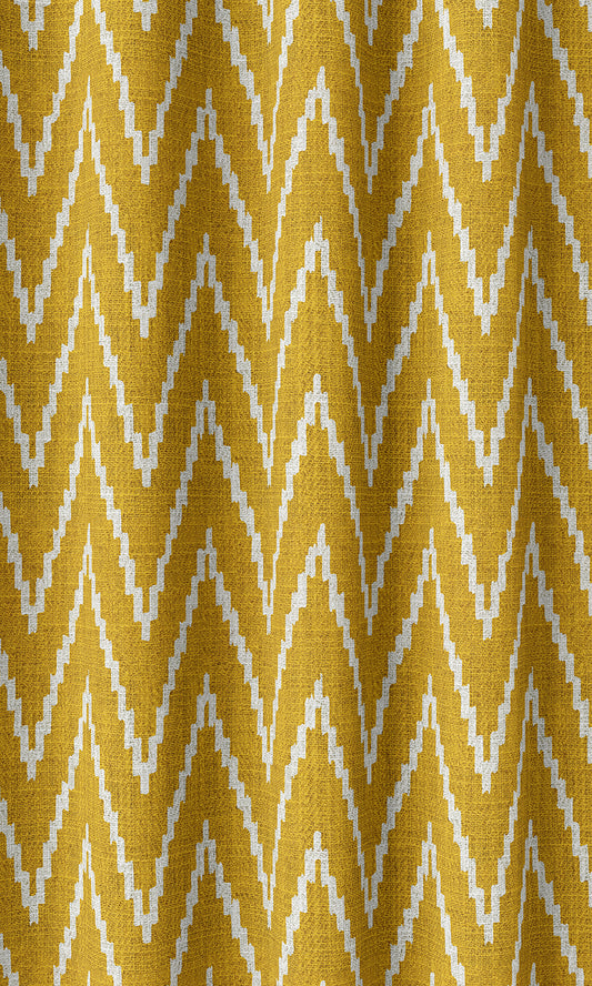 Chevron Print Home Décor Fabric Sample (Deep Yellow/ White)