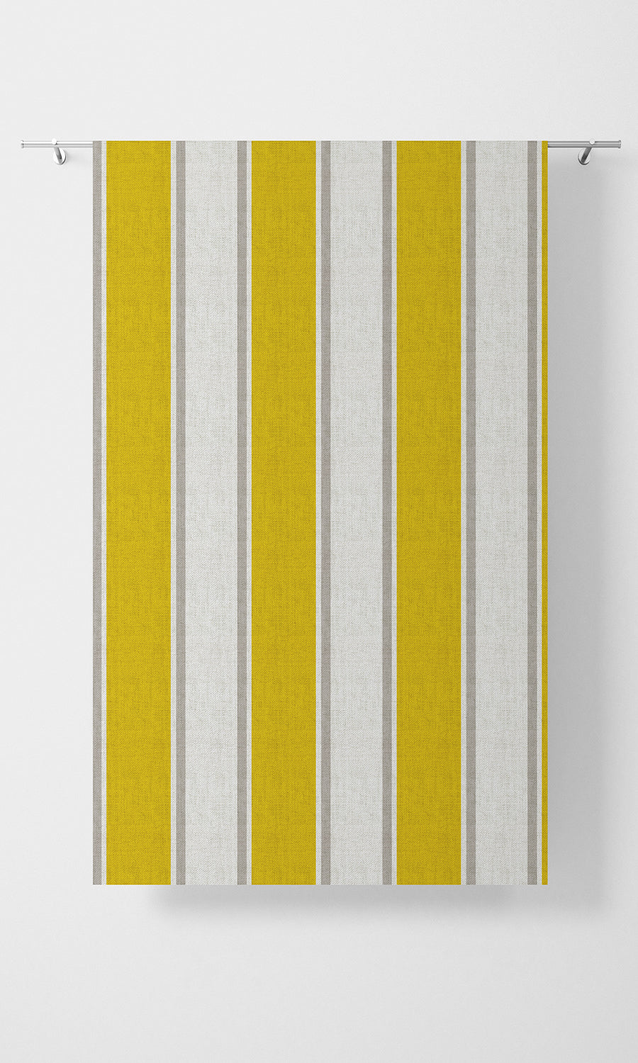 Striped Print Fabric Material By the Yard (Linen White/ Yellow)