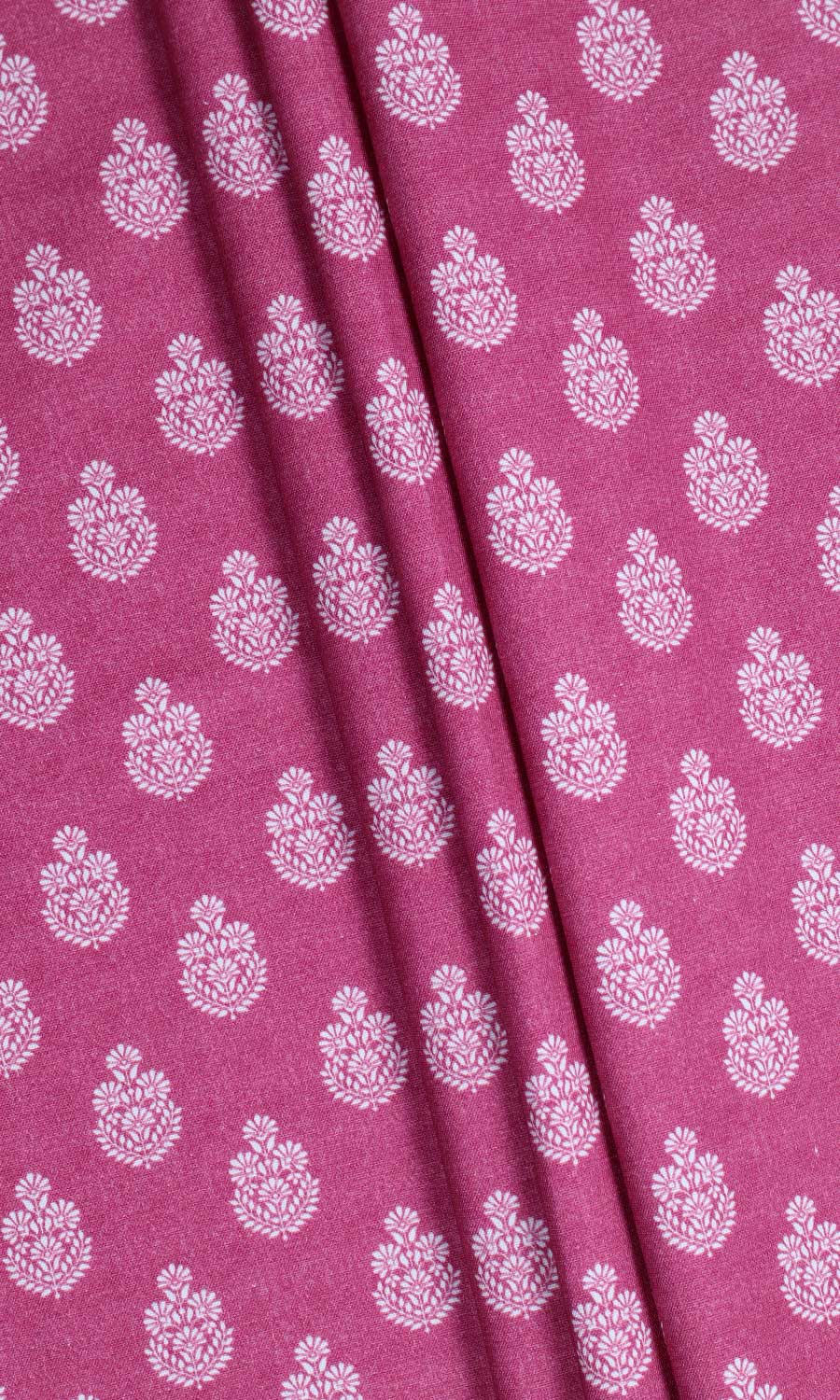 Floral Cotton Home Décor Fabric By the Yard (Magenta Pink)