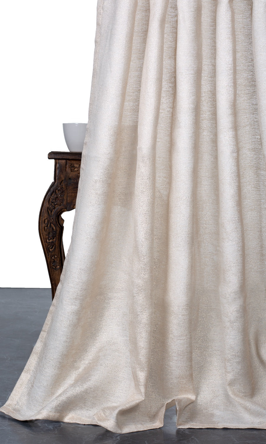 Textured Window Treatments Fabric By the Yard (Ivory/ Golden)