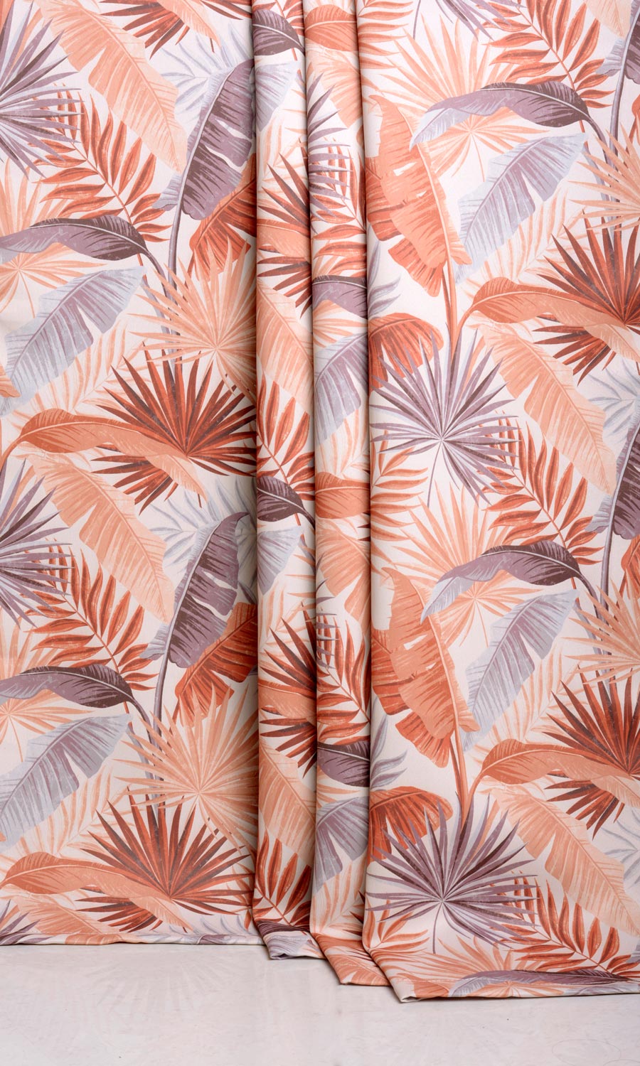 Botanical Floral Window Treatments Fabric By the Yard (Burnt Orange)