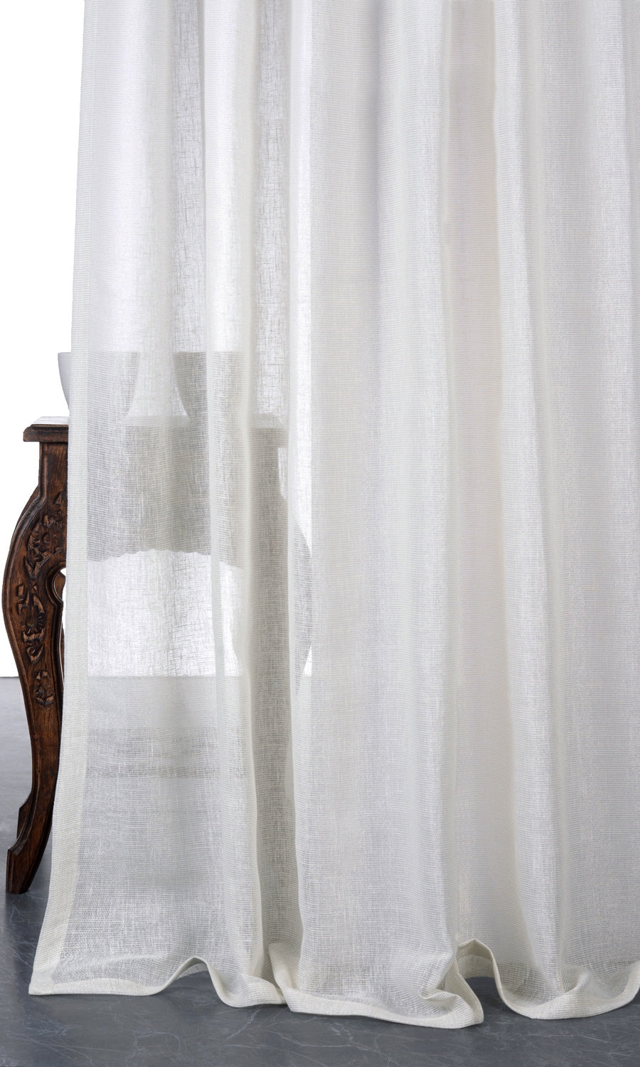 Sheer Window Treatments Fabric By the Yard (Creamy White)
