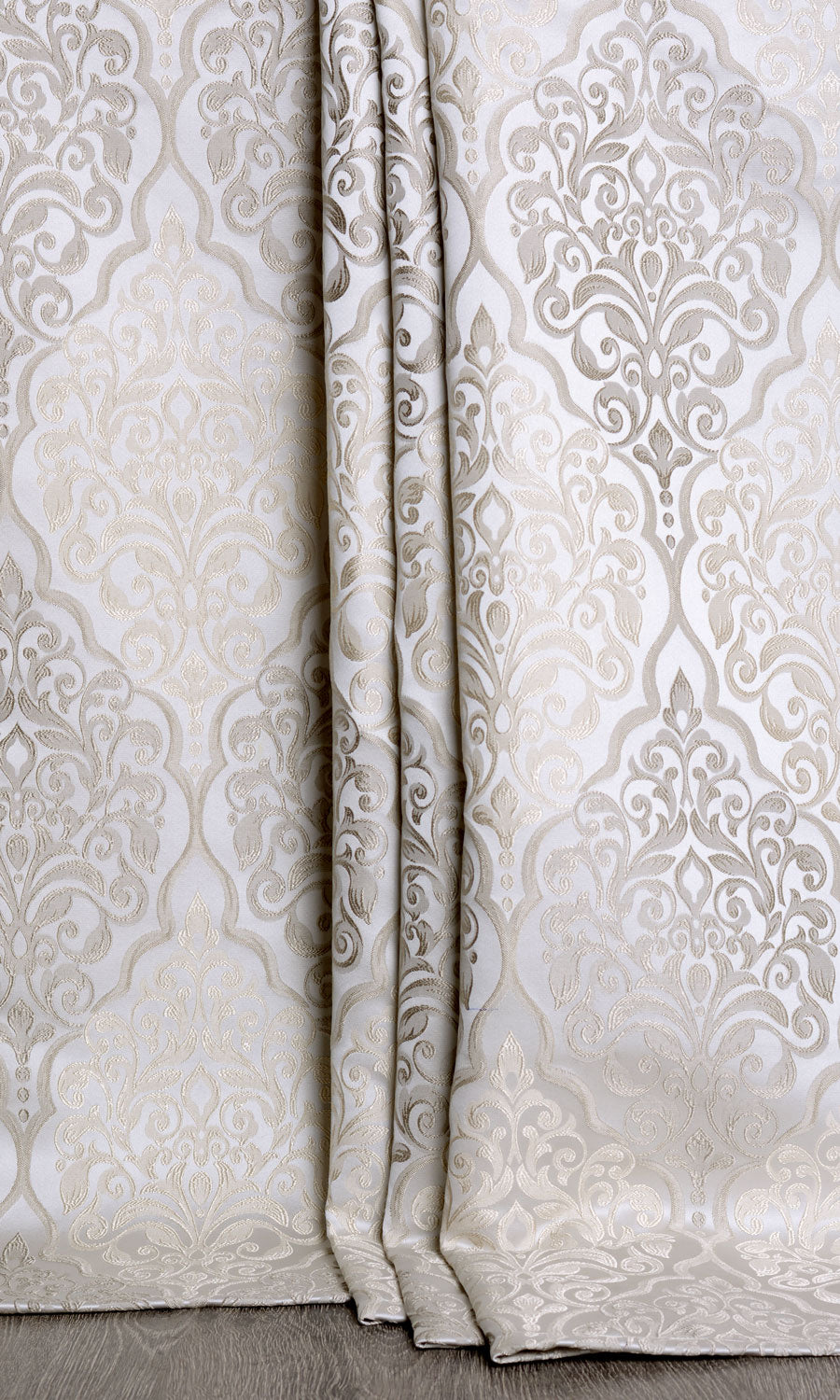 Damask Window Treatments Fabric By the Yard (Beige)