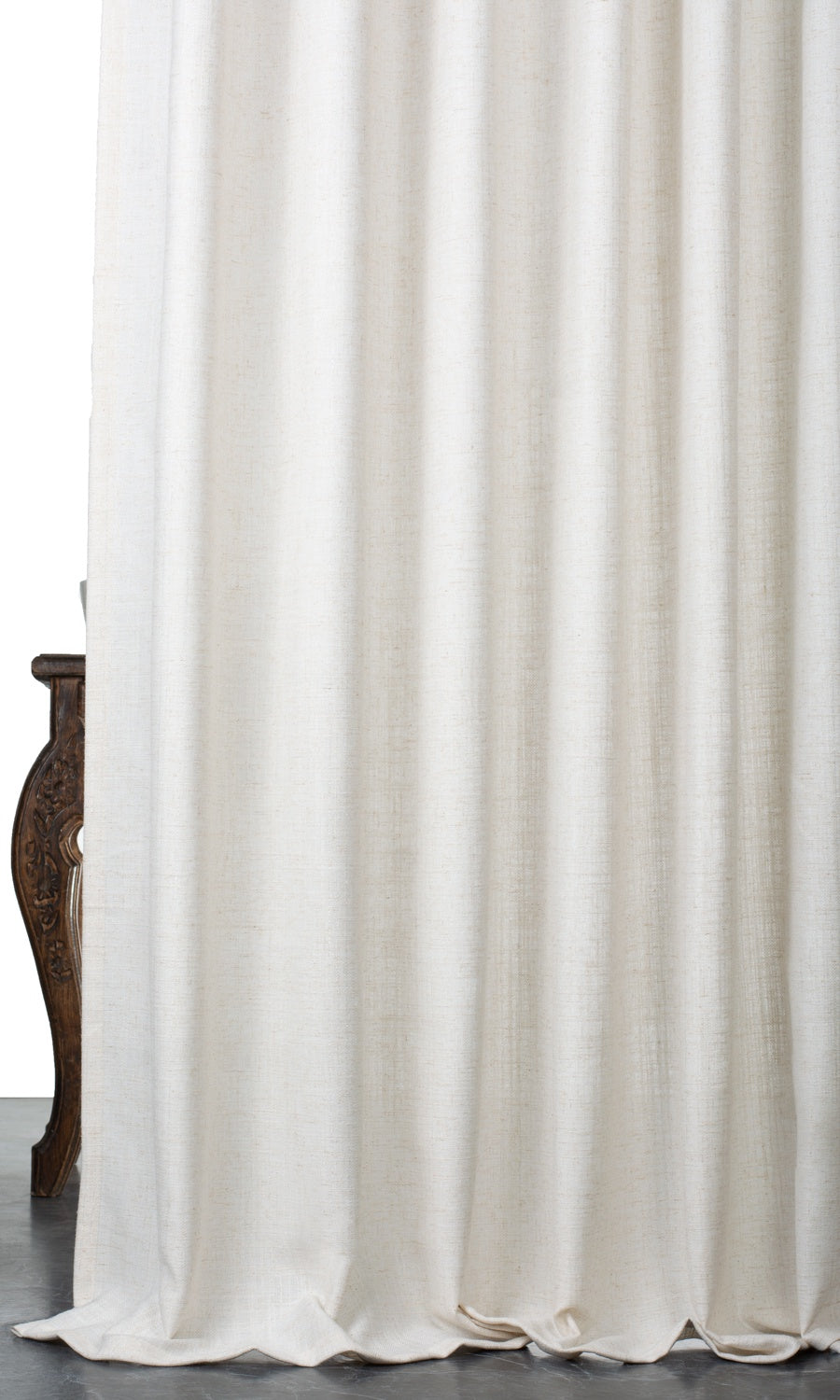 Plain Linen Blend Window Treatments Fabric By the Yard (Cream/ Ivory)