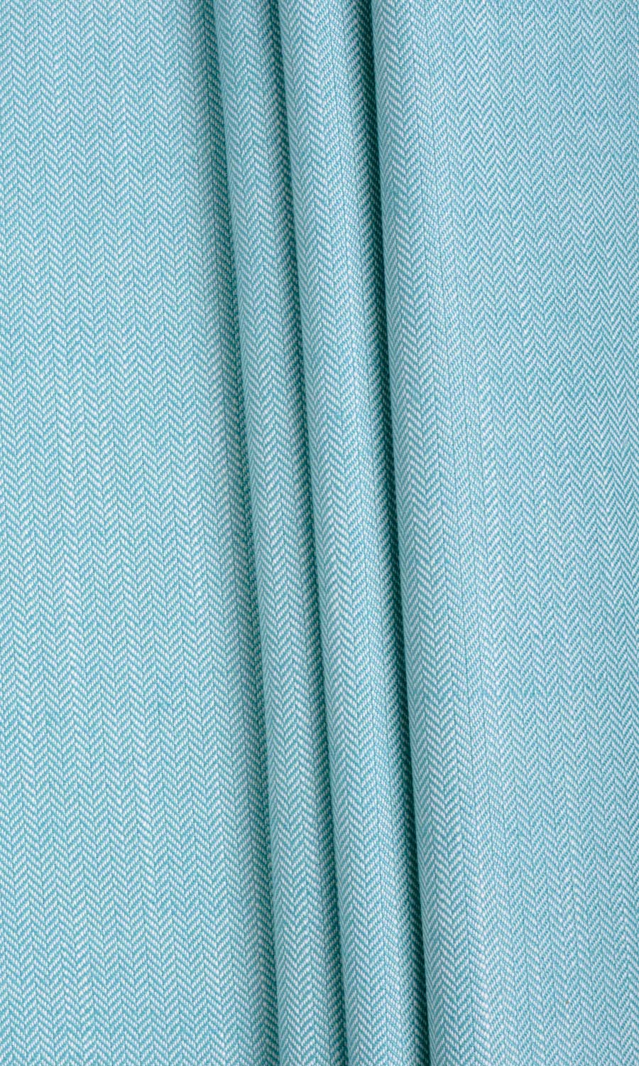 Herringbone Textured Fabric Sample for Curtains & Drapes (Blue)