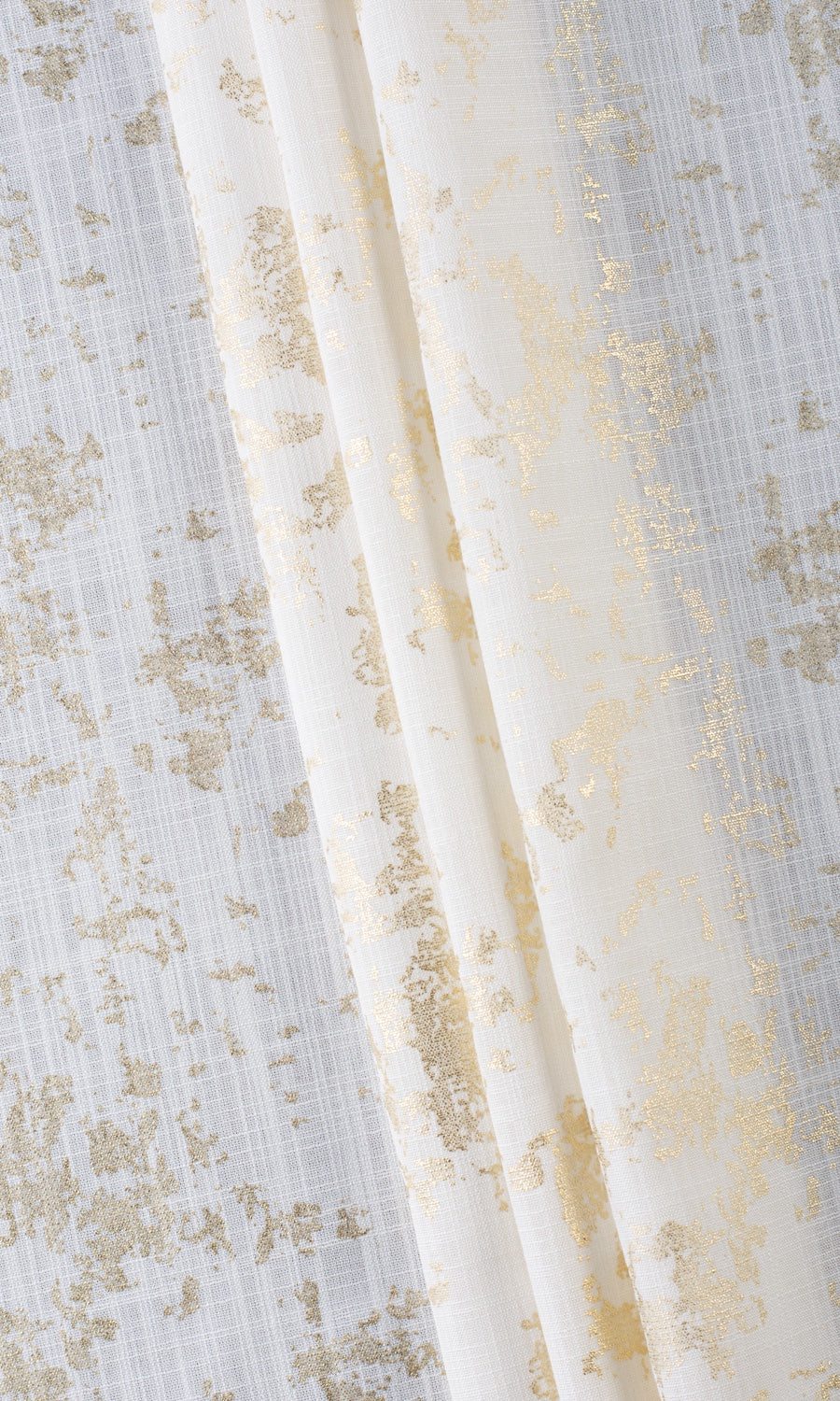 Metallic Abstract Print Window Treatments Fabric By the Yard (Cream/ Golden)