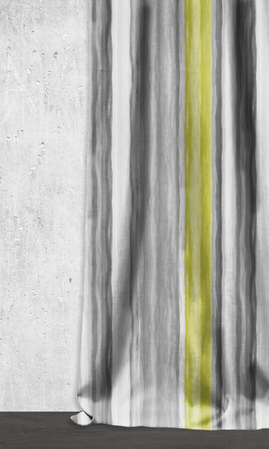 Dimout Striped Window Treatments Fabric By the Yard (Pear Green/ Grey)