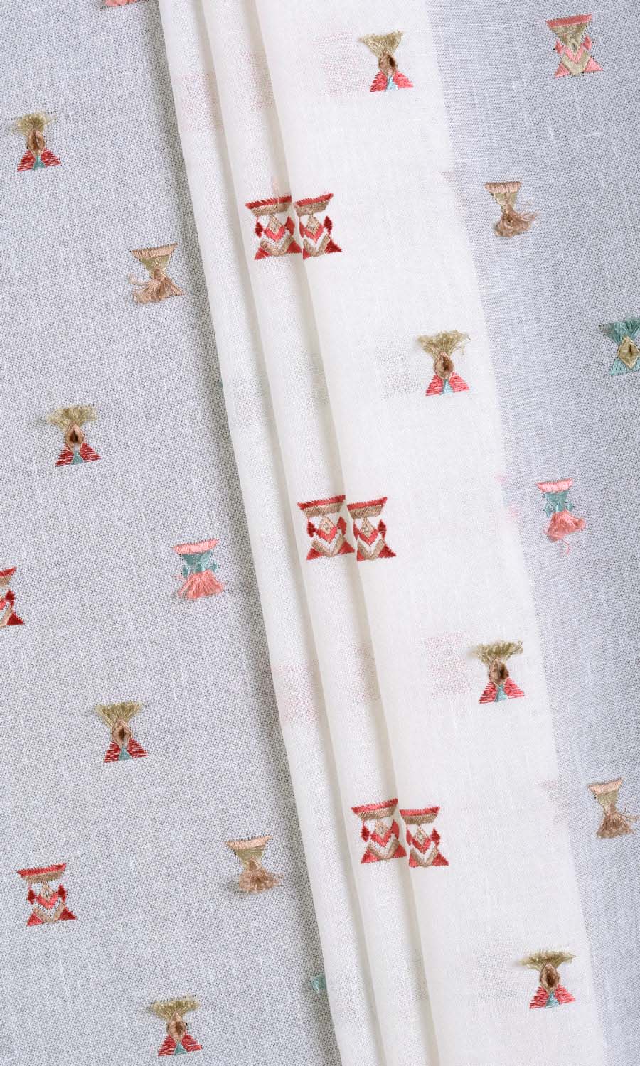 Semi Sheer Home Textile Fabric Material By the Yard (Red/ Pink/ Beige/ Blue/ White)