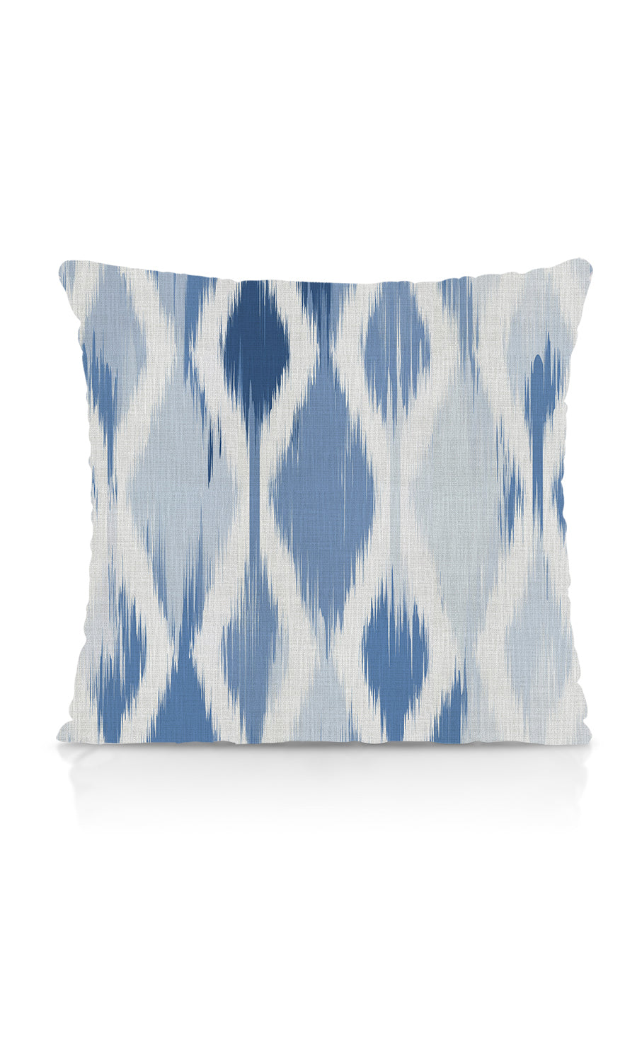 Ikat-Style Home Textile Fabric Material Sample (Eggshell White/ Blue)