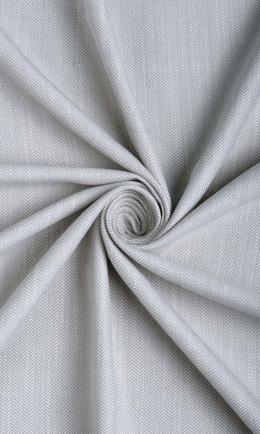 Herringbone Textured Home Décor Fabric By the Yard (Silver Grey)