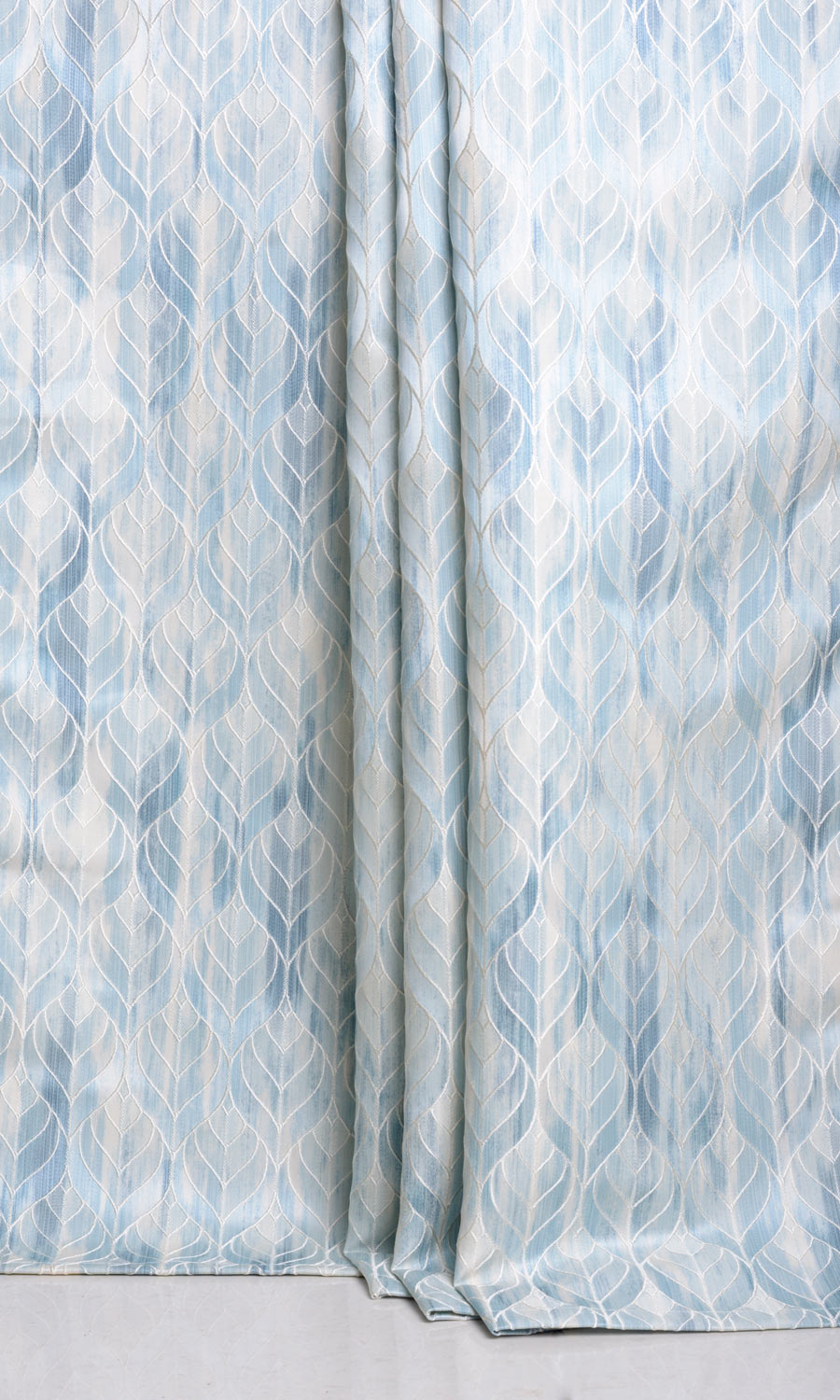 Petal Patterned Fabric By the Yard for Curtains & Drapes (Blue)