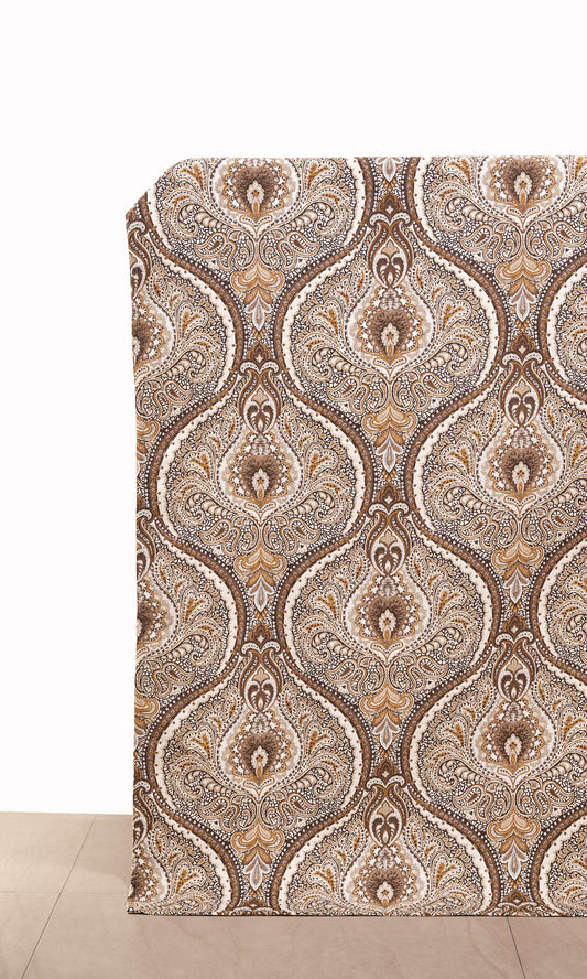 Damask Home Décor Fabric By the Yard (Brown/ Yellow/ Umber)
