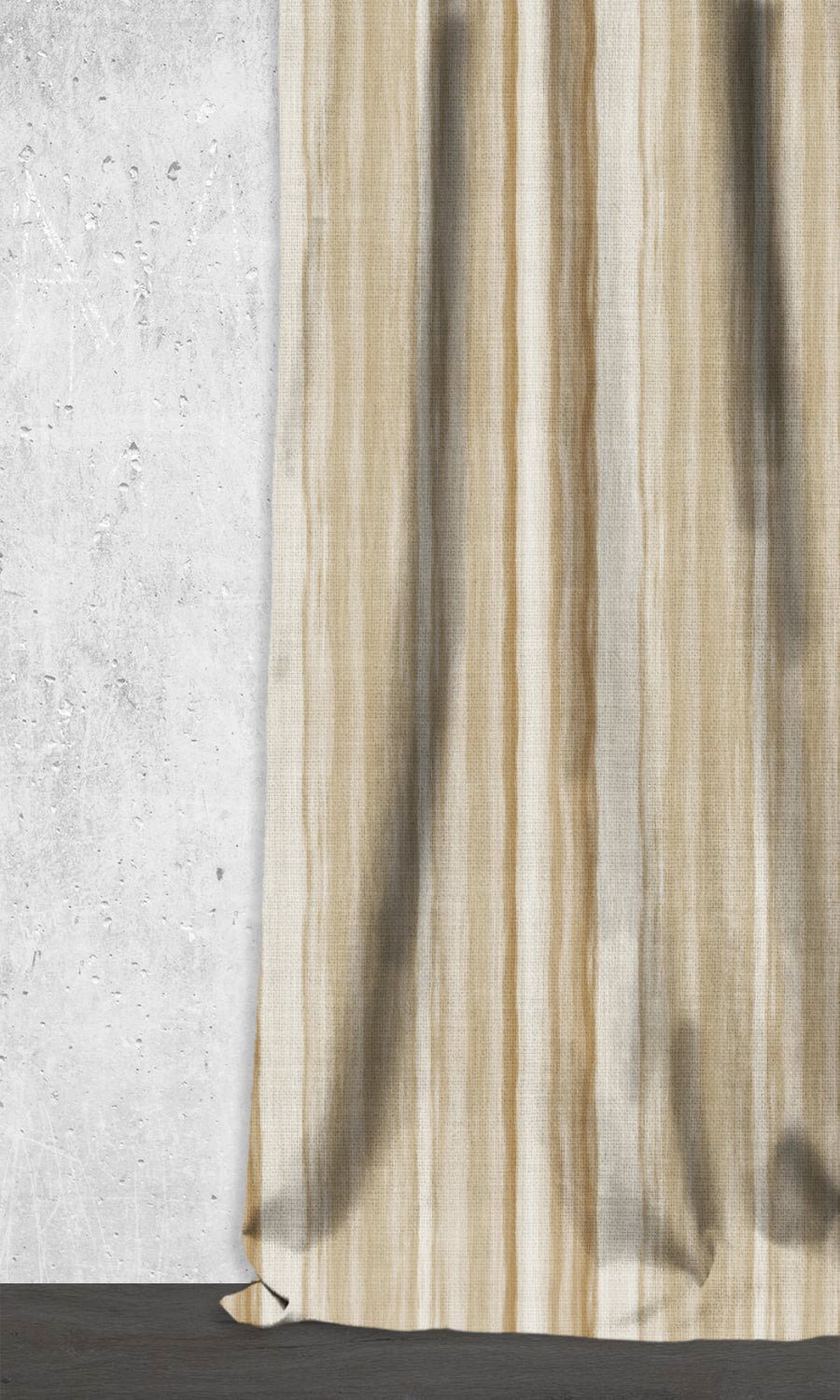 Modern Striped Window Treatments Fabric Sample (Brown/ Beige)