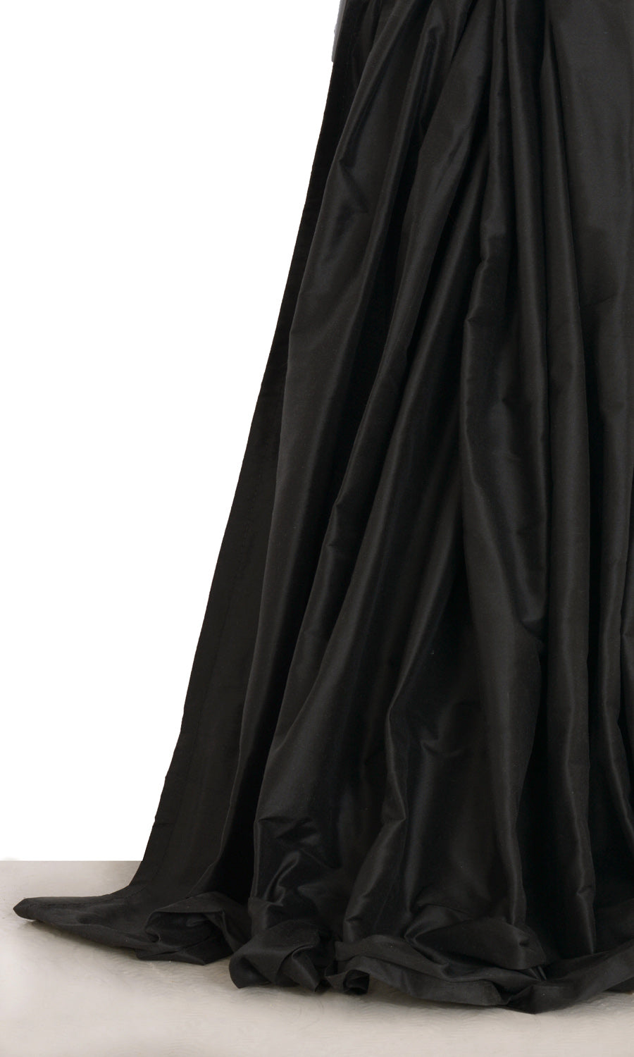 Shantung Silk Window Treatments Fabric By the Yard (Black)