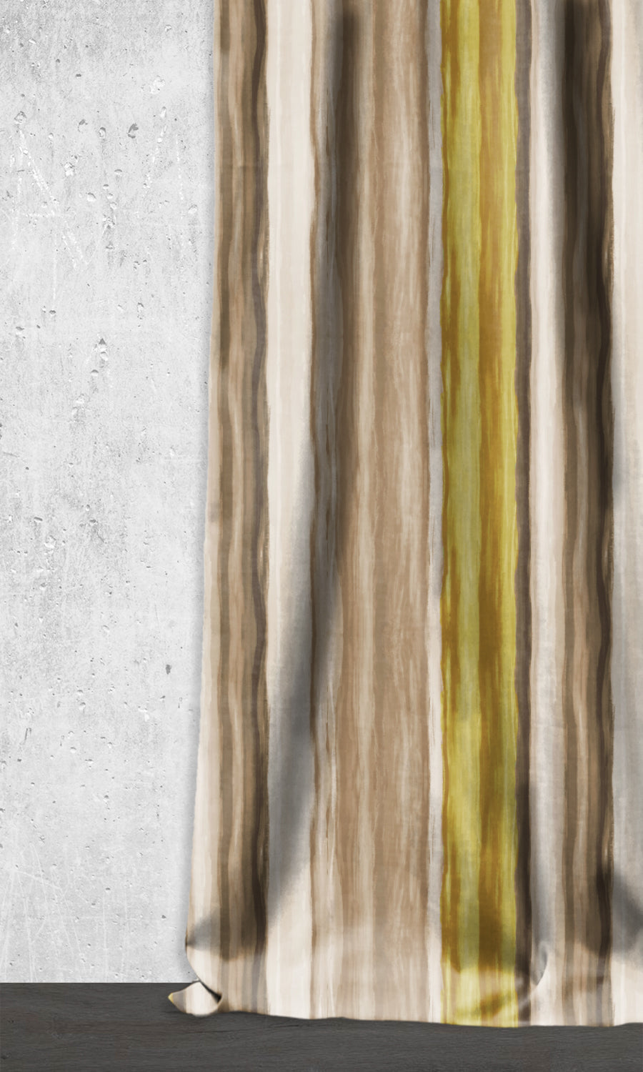 Room Darkening Striped Window Treatments Fabric By the Yard (Yellow/ Brown)