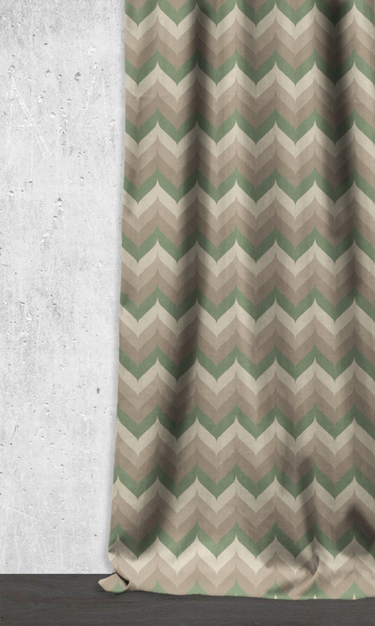 Light Blocking Home Décor Fabric By the Yard (Green/ Grey)