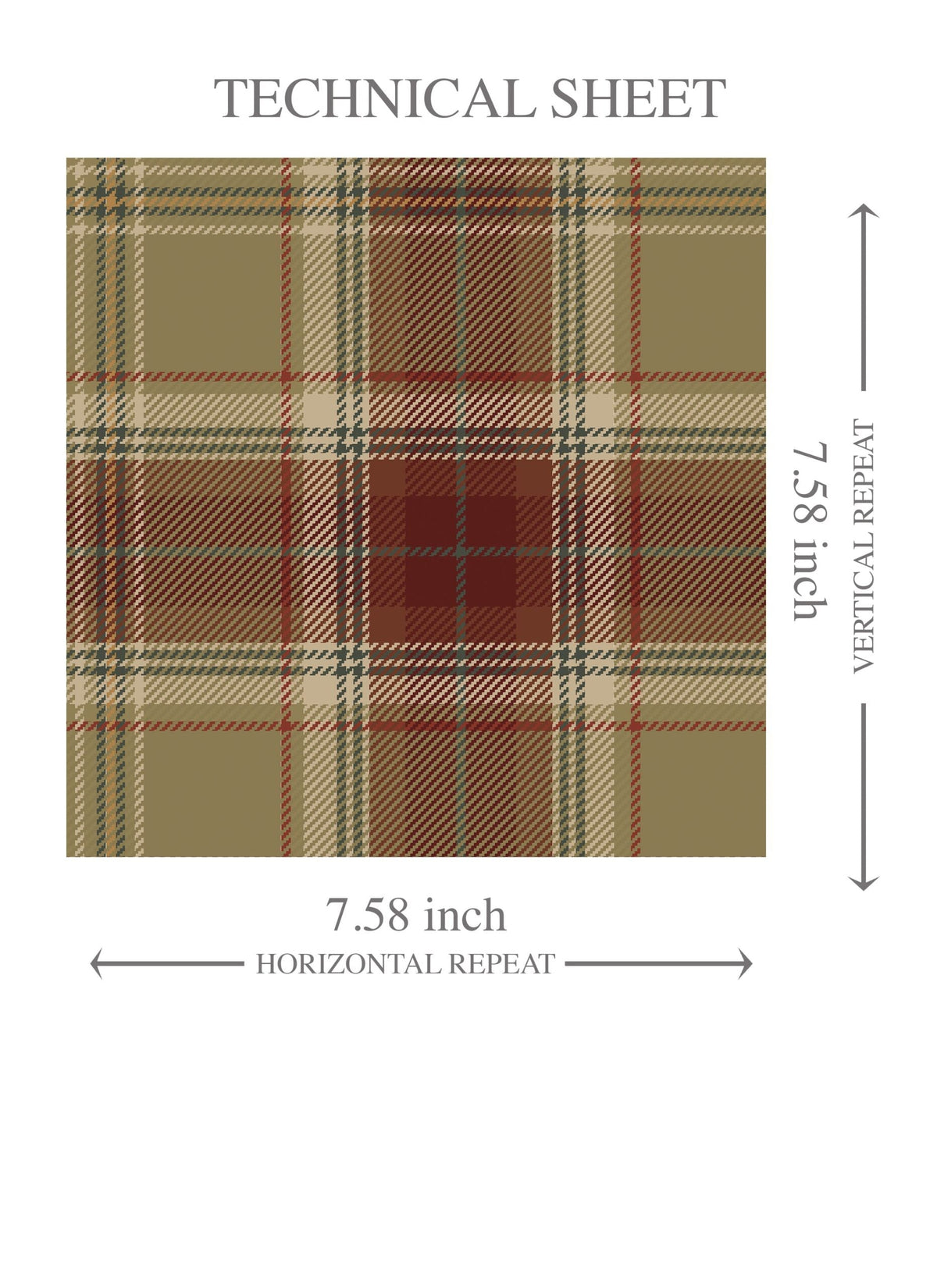 Geometric Plaid Checkered Kids Room Wallpaper Sample (Olive Green/ Brown/ Red)