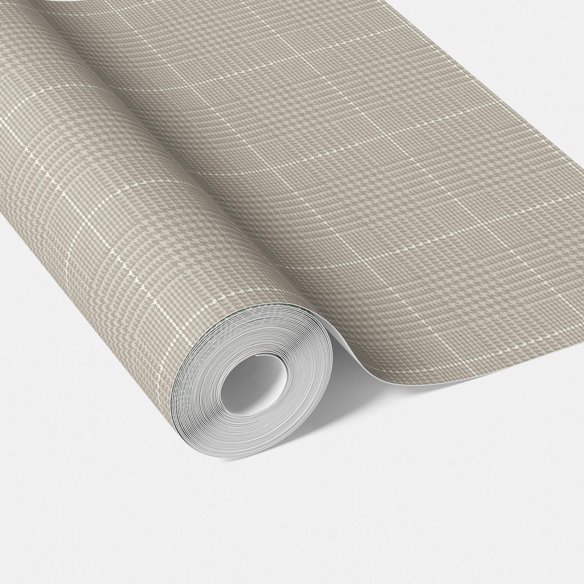 Neutral Plain/ Textured Check Traditional Wallpaper (Soft Taupe/ Gray)