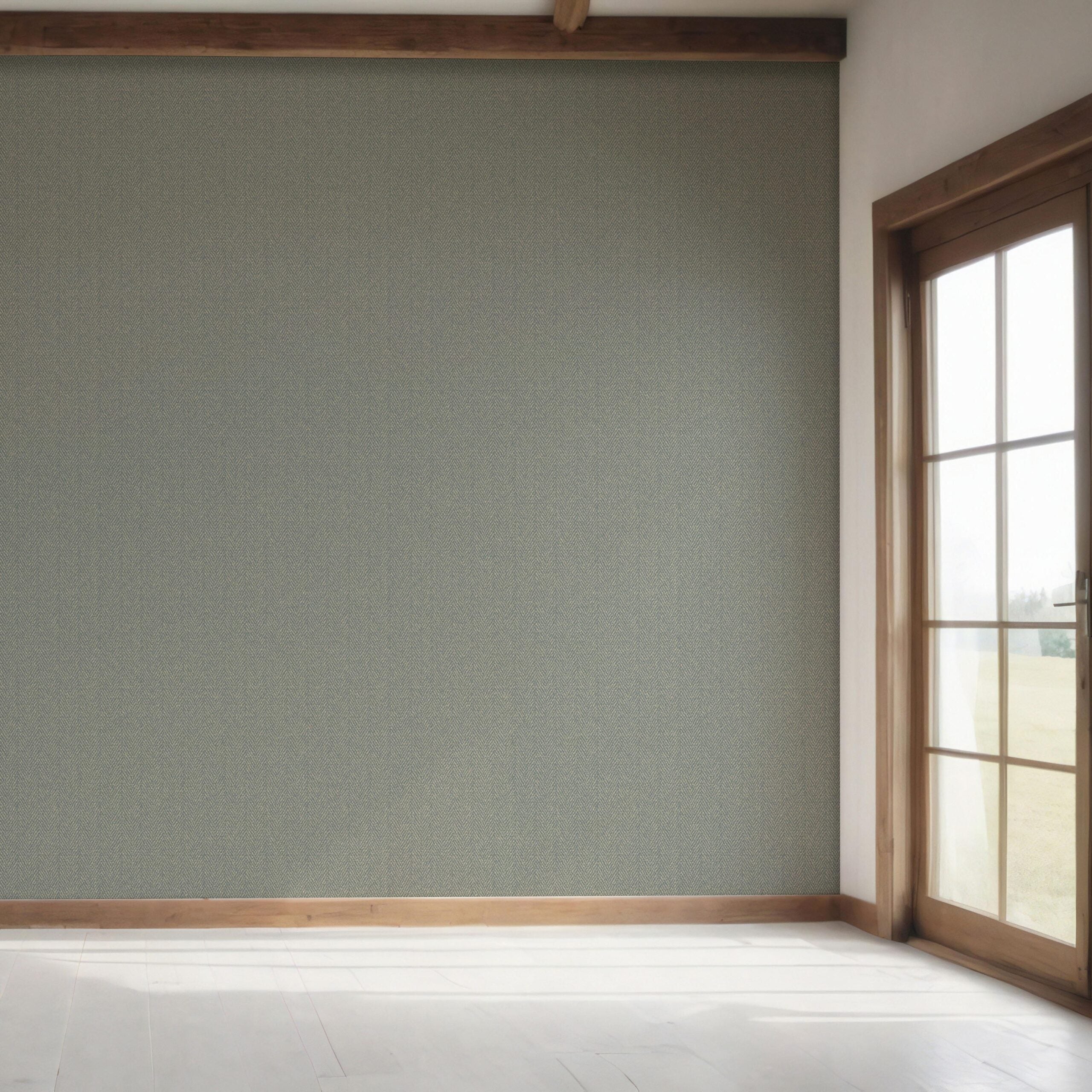 Neutral Herringbone Textured Bedroom Wallpaper Sample (Gray)