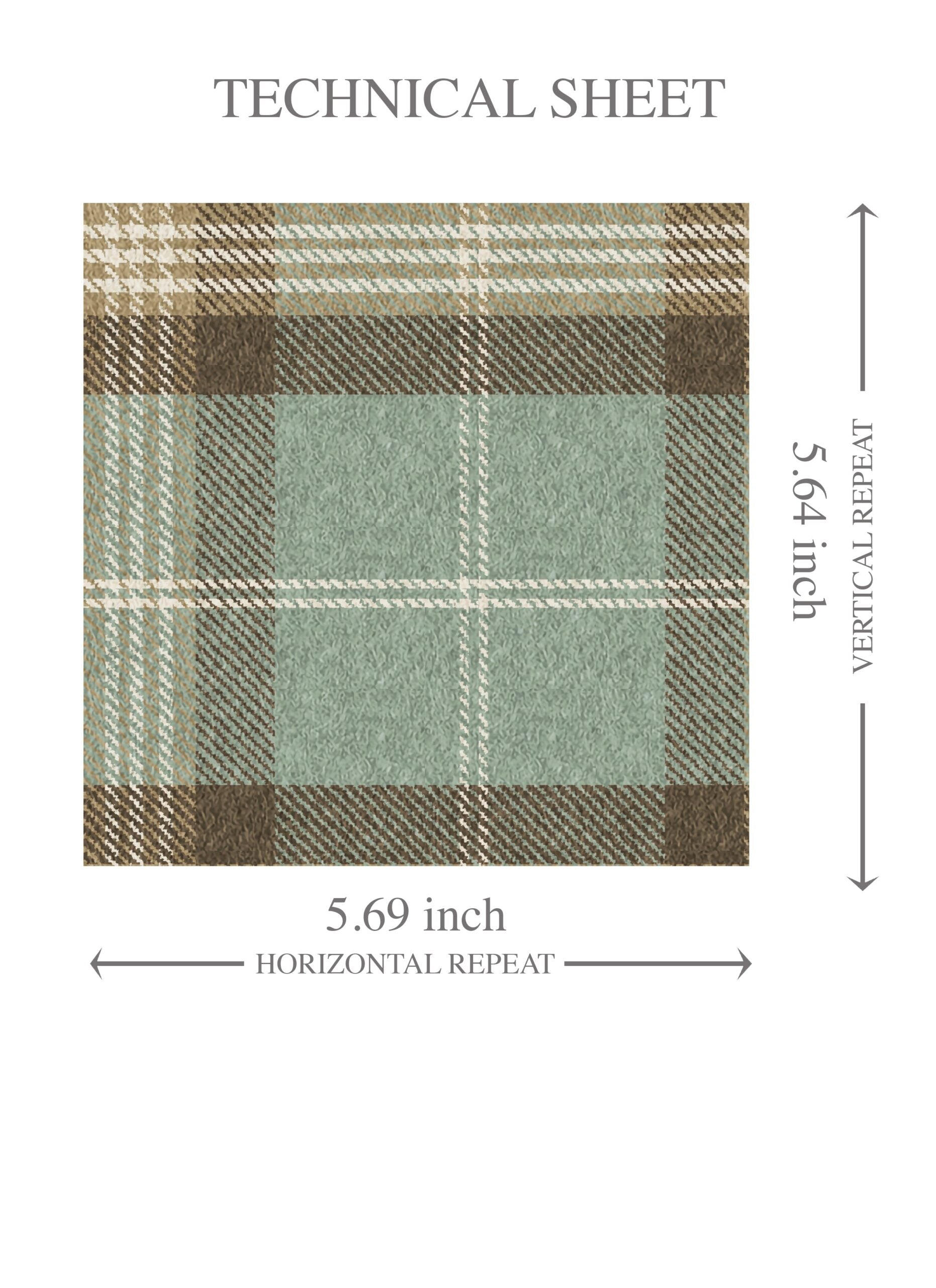 Geometric Plaid Checkered Kids Room Wallpaper Sample (Green/ Brown/ Beige)