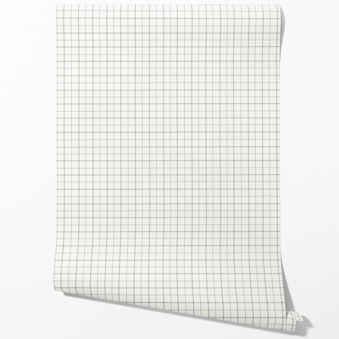 Windowpane Checkered/ Plaid Bathroom Wallpaper Sample Green/ White/ Taupe
