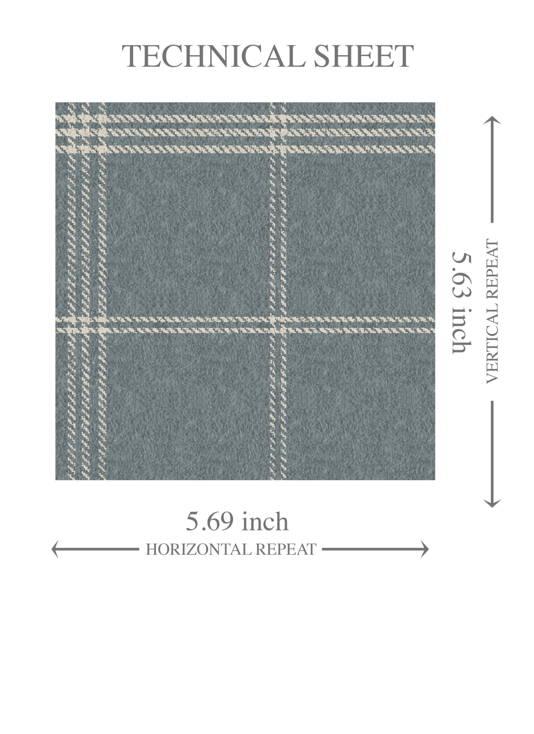 Neutral Geometric Plaid Checkered Kids Room Wallpaper (Slate Blue)