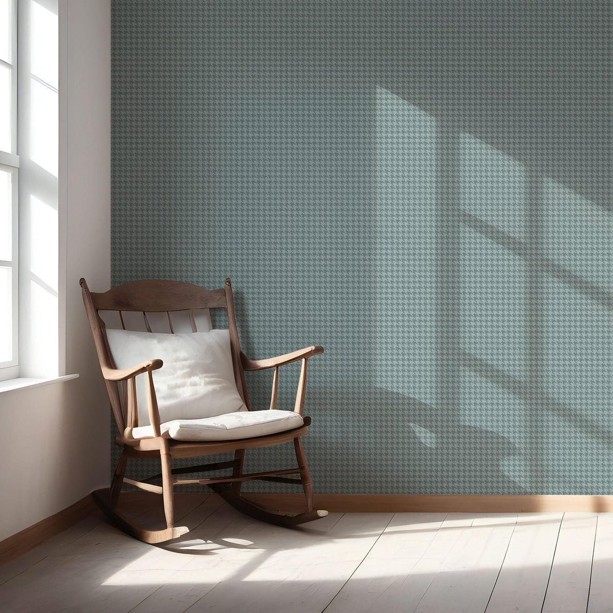 Plain/ Textured Houndstooth Nursery Wallpaper Sample (Soft Blue)