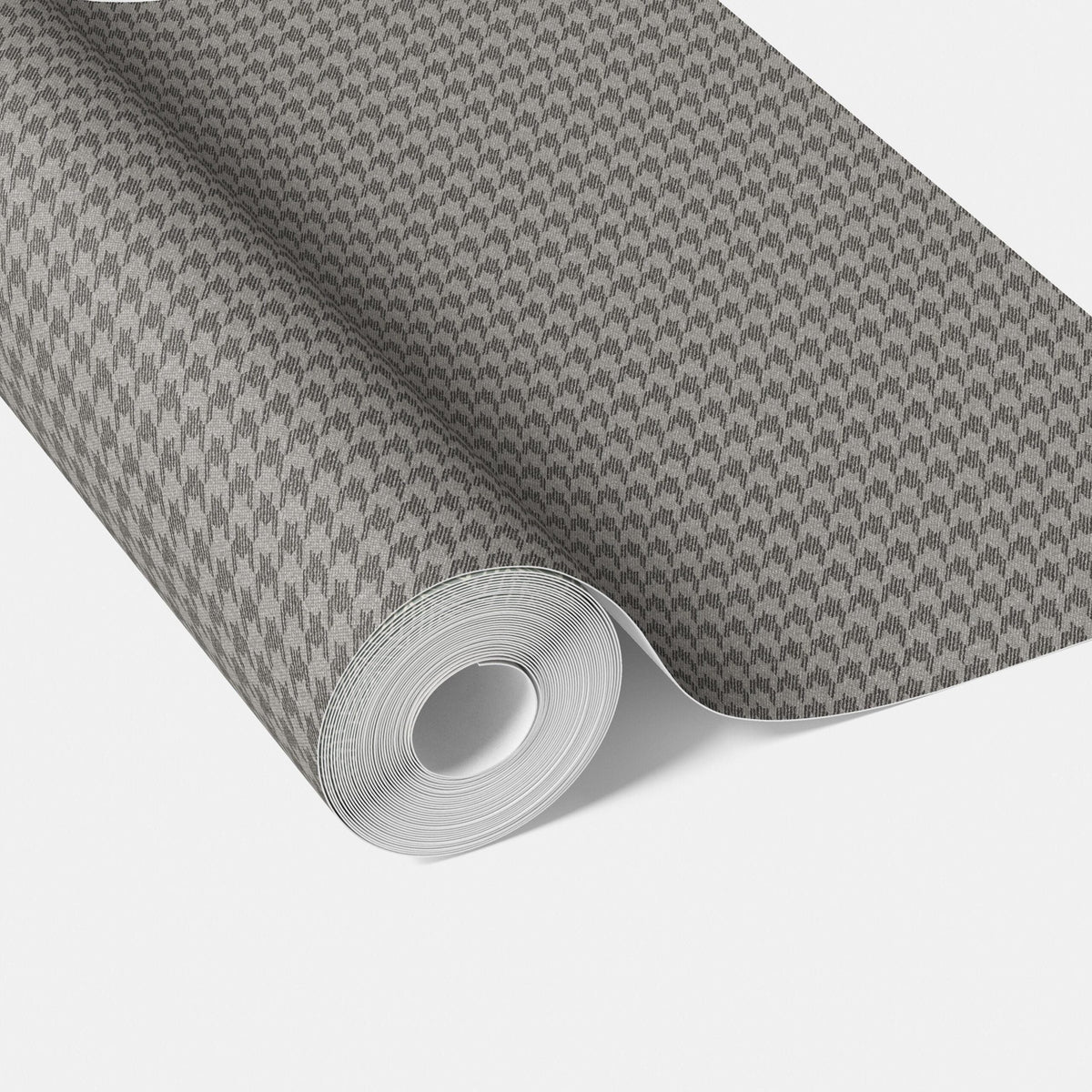 Neutral Plain/ Textured Houndstooth Traditional Wallpaper (Gray/ Black)