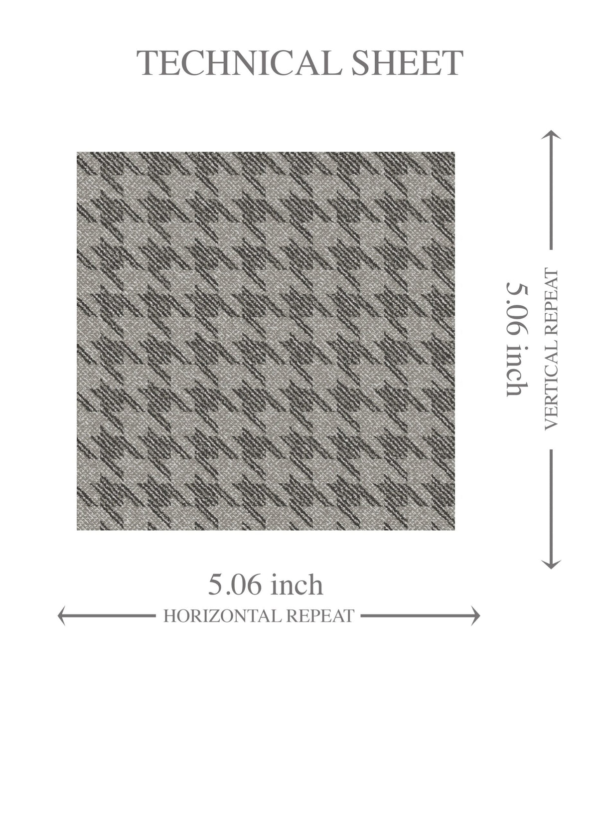 Neutral Plain/ Textured Houndstooth Kids Room Wallpaper Sample (Gray/ Black)
