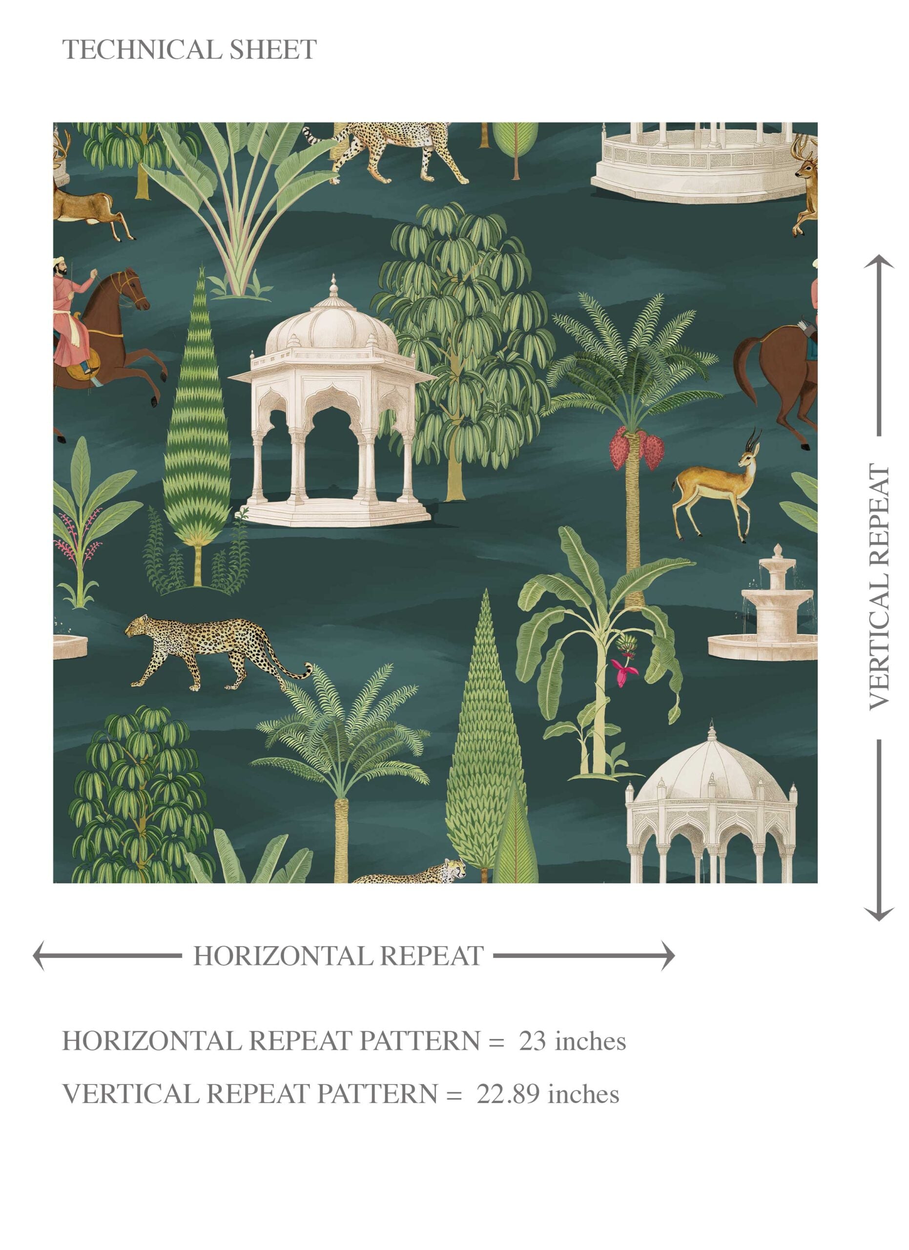 Vintage Heritage/ Ethnic Chinoiserie Kids Room Wallpaper (Teal Green/ White/ Brown/ Red)