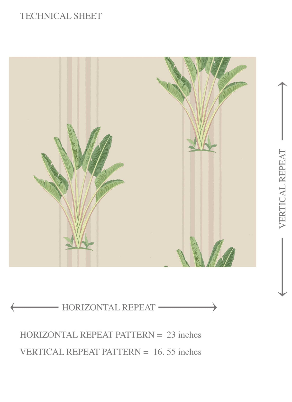 Botanical/ Floral Block Print Kids Room Wallpaper Sample (Beige/ Cream/ Green)