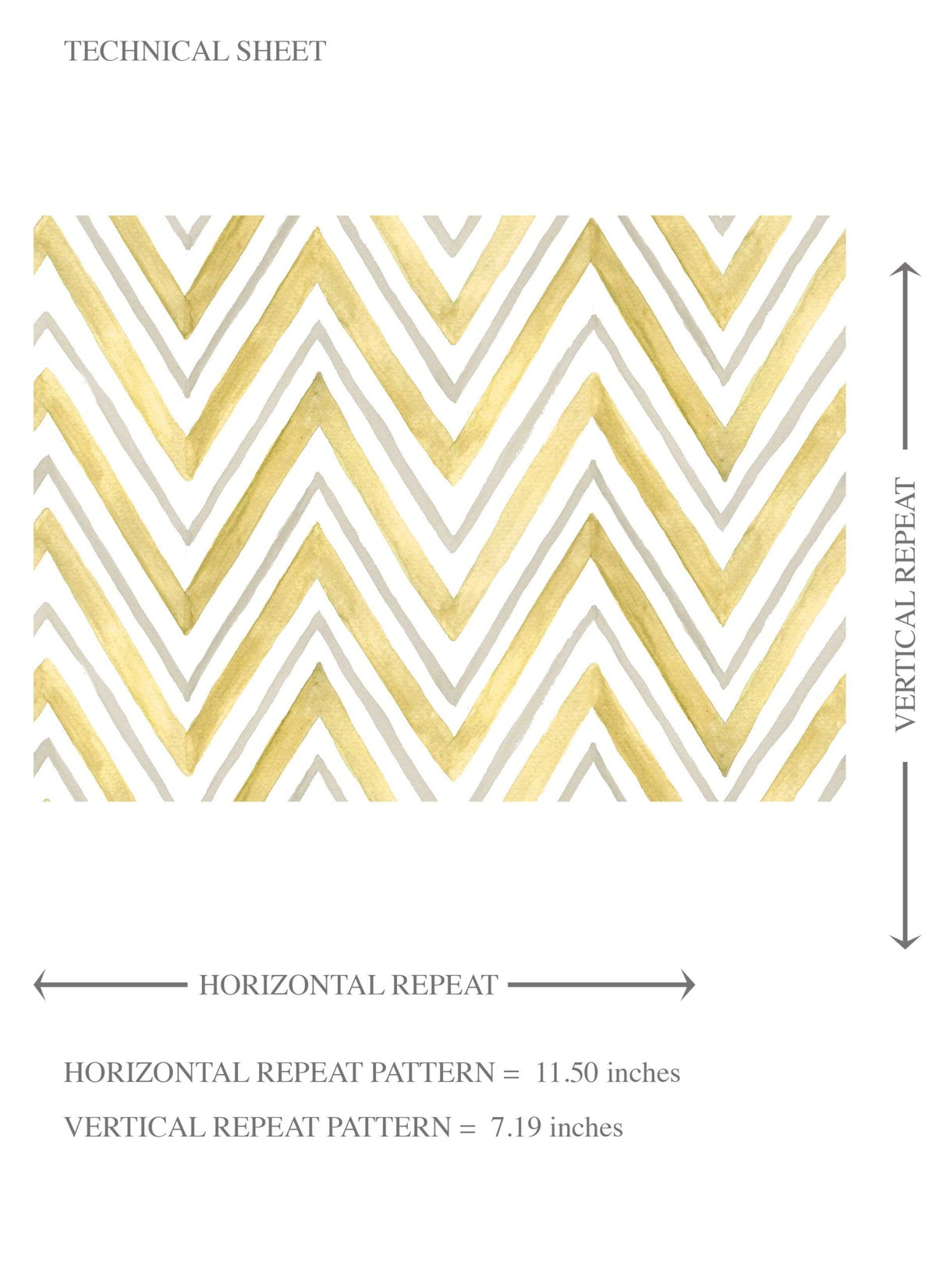 Geometric Zigzag/ Chevron Kids Room Wallpaper Sample (Yellow)